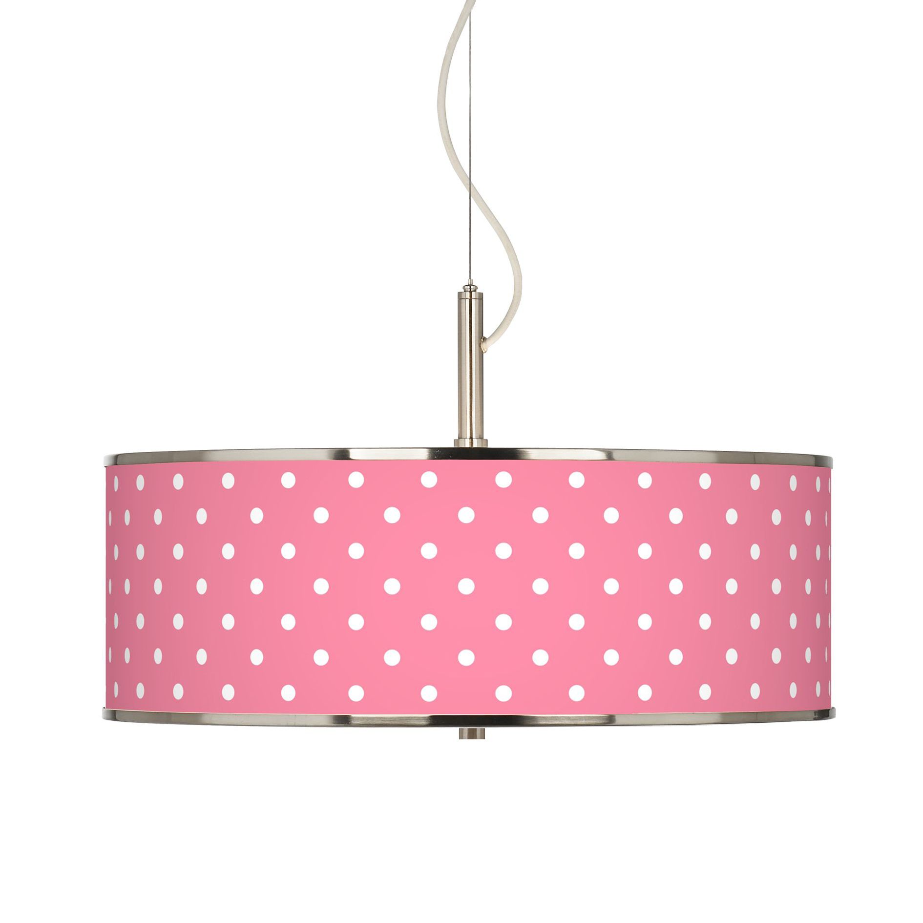 Mini Dots Pink Giclee Glow 20" Wide Pendant Light