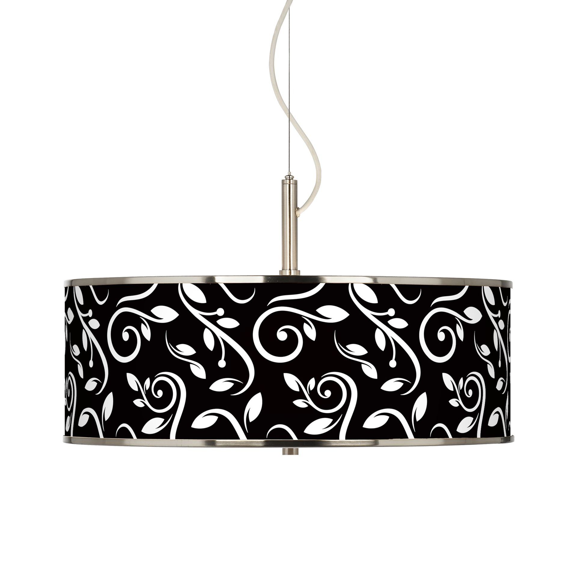 Swirling Vines Giclee Glow 20" Wide Pendant Light