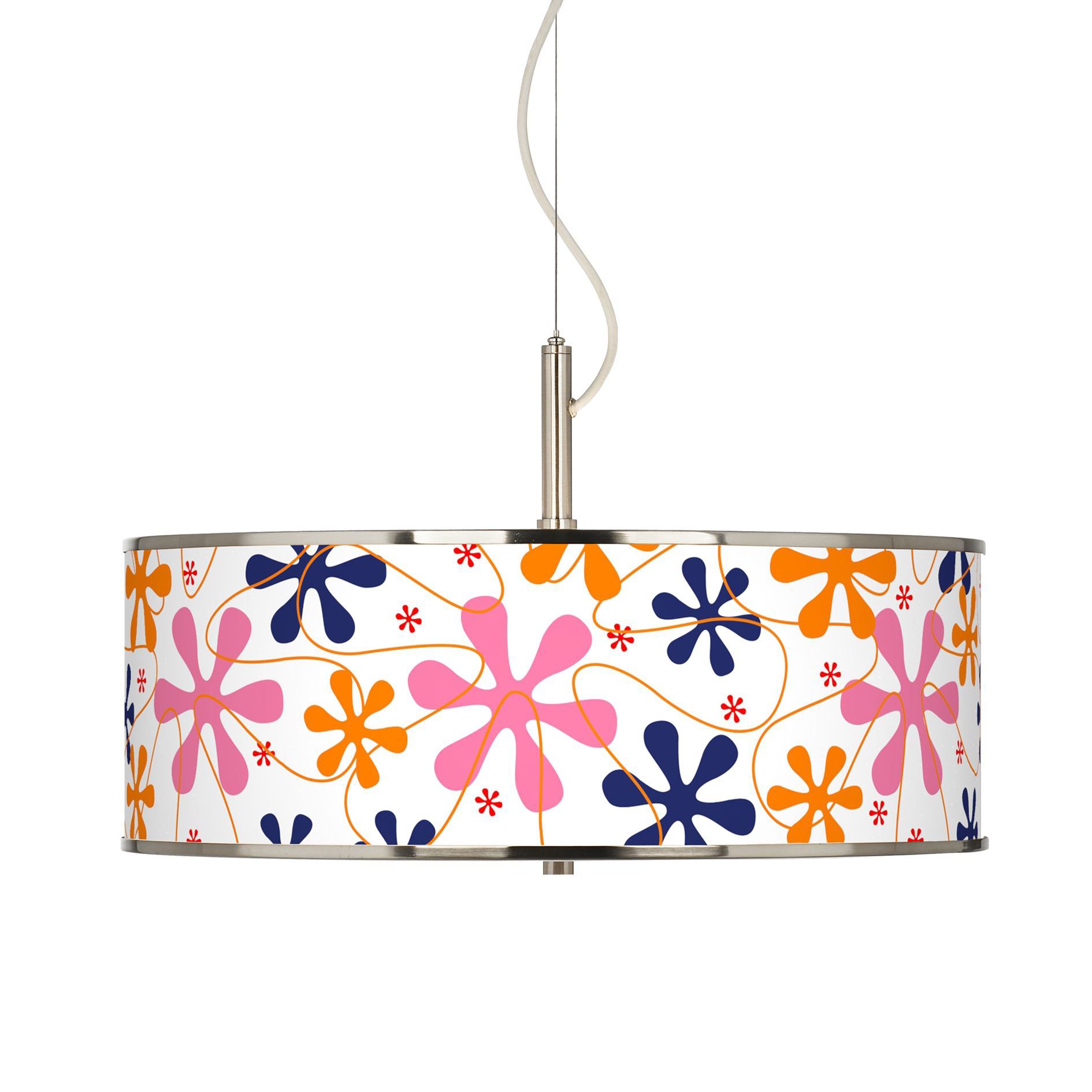 Retro Pink Giclee Glow 20" Wide Pendant Light