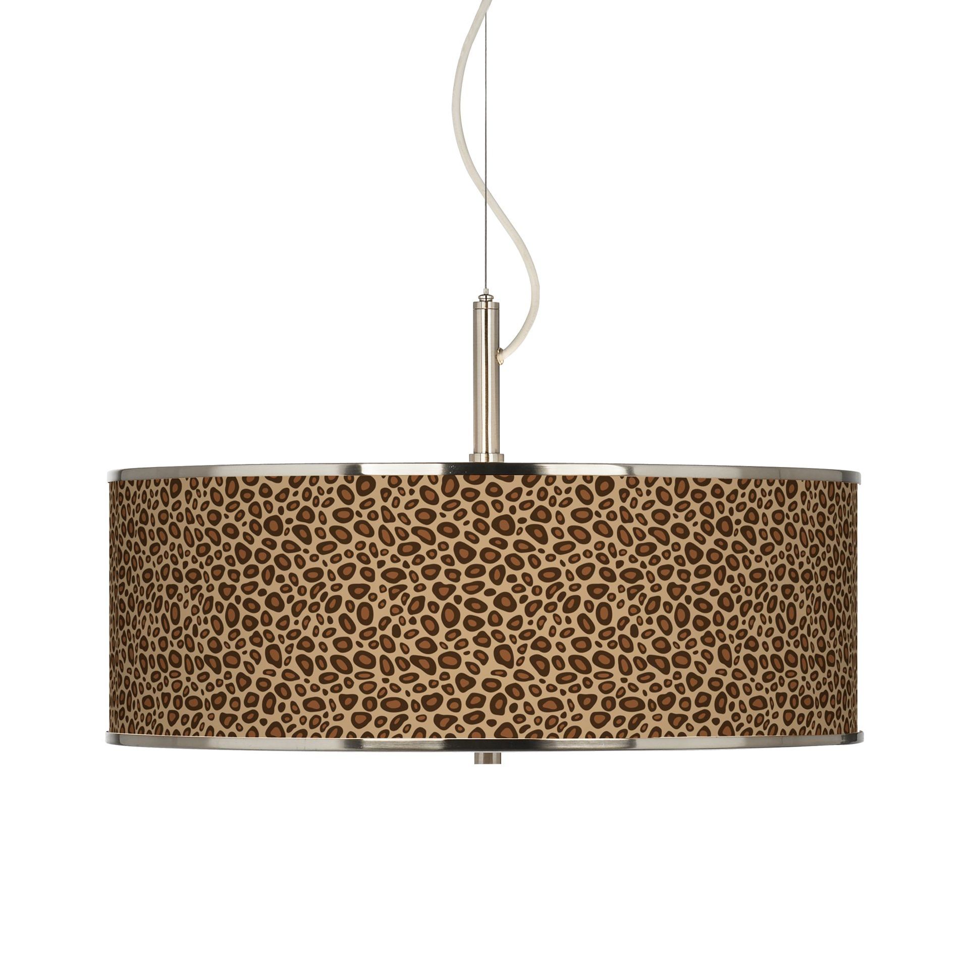 Safari Leopard Giclee Glow 20" Wide Pendant Light