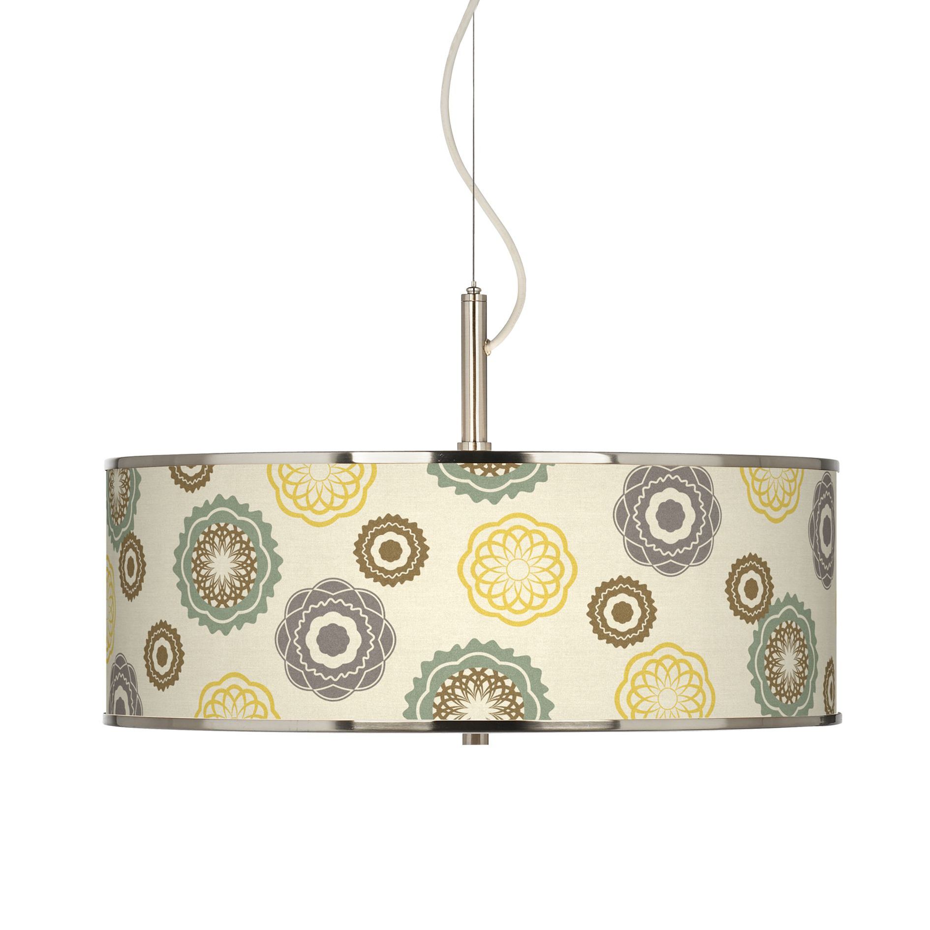 Ornaments Linen Giclee Glow 20" Wide Pendant Light