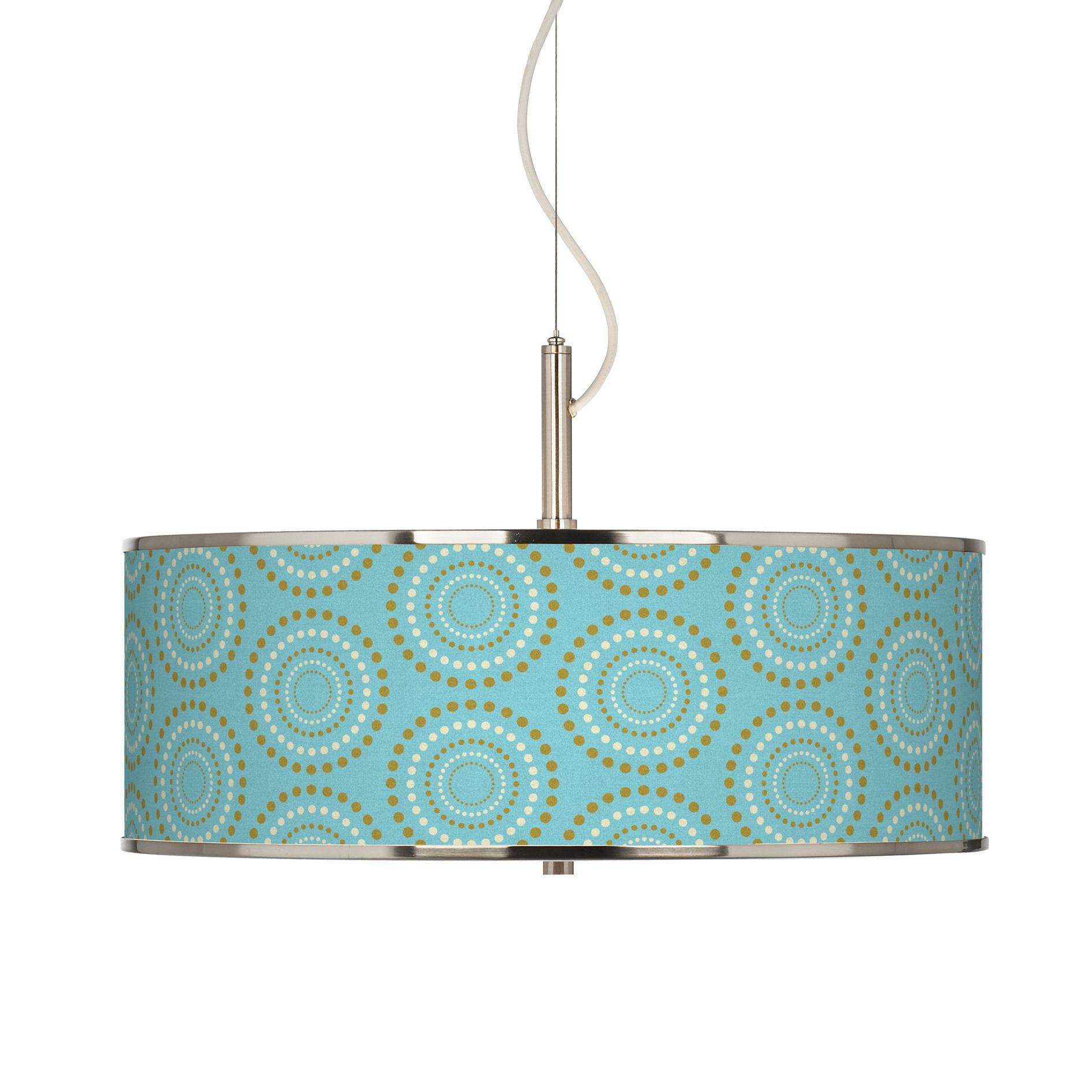 Blue Calliope Linen Giclee Glow 20" Wide Pendant Light