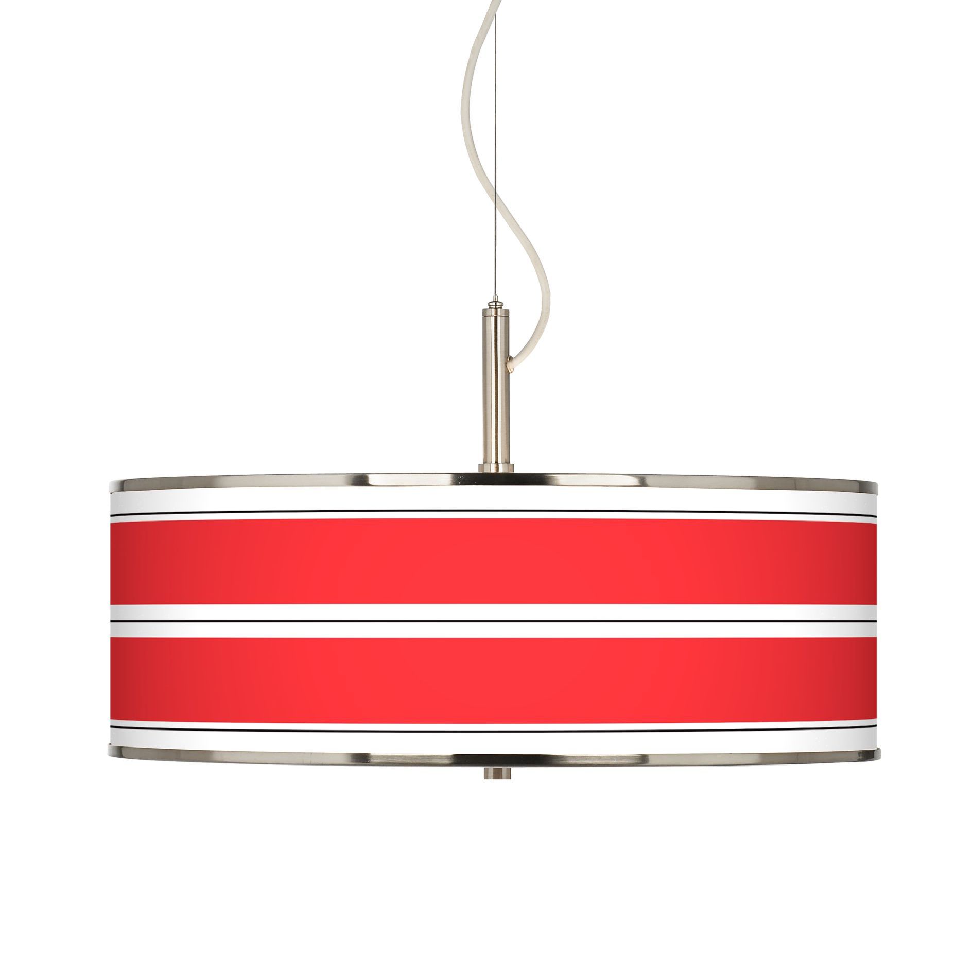 Red Stripes Giclee Glow 20" Wide Pendant Light