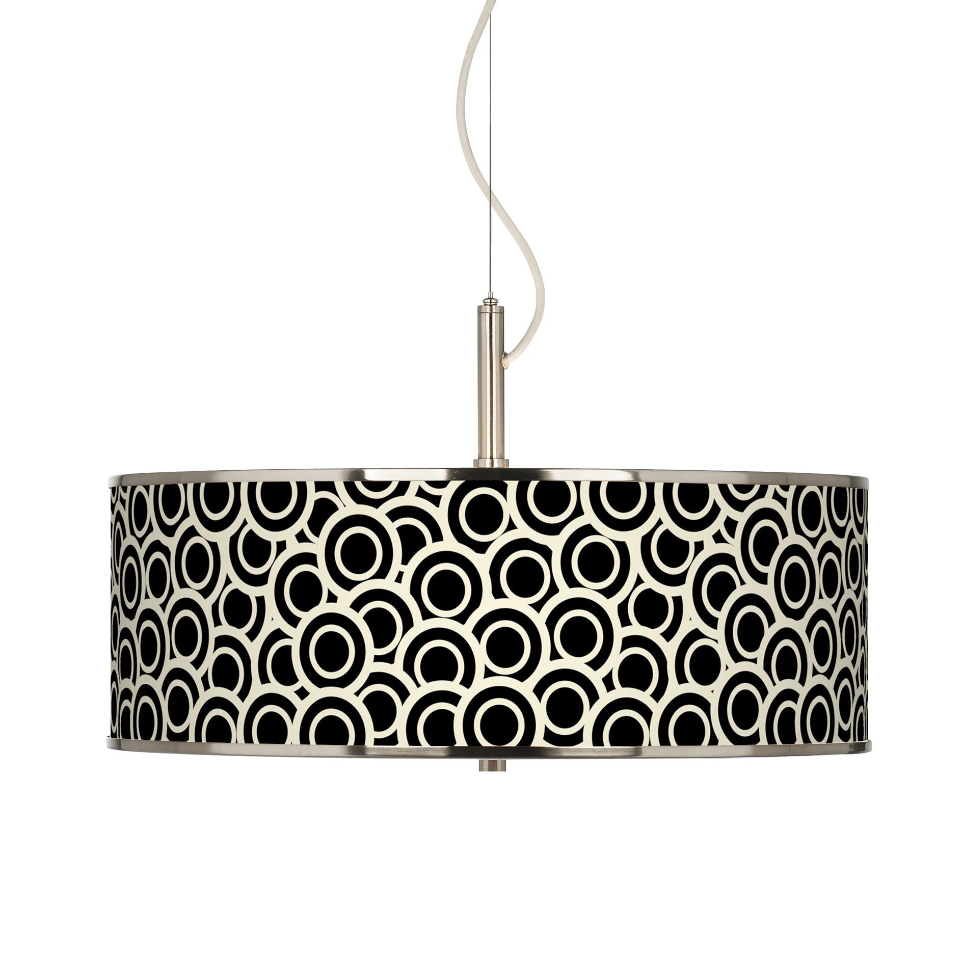 Black and Ivory Circlets Giclee Glow 20" Wide Pendant Light