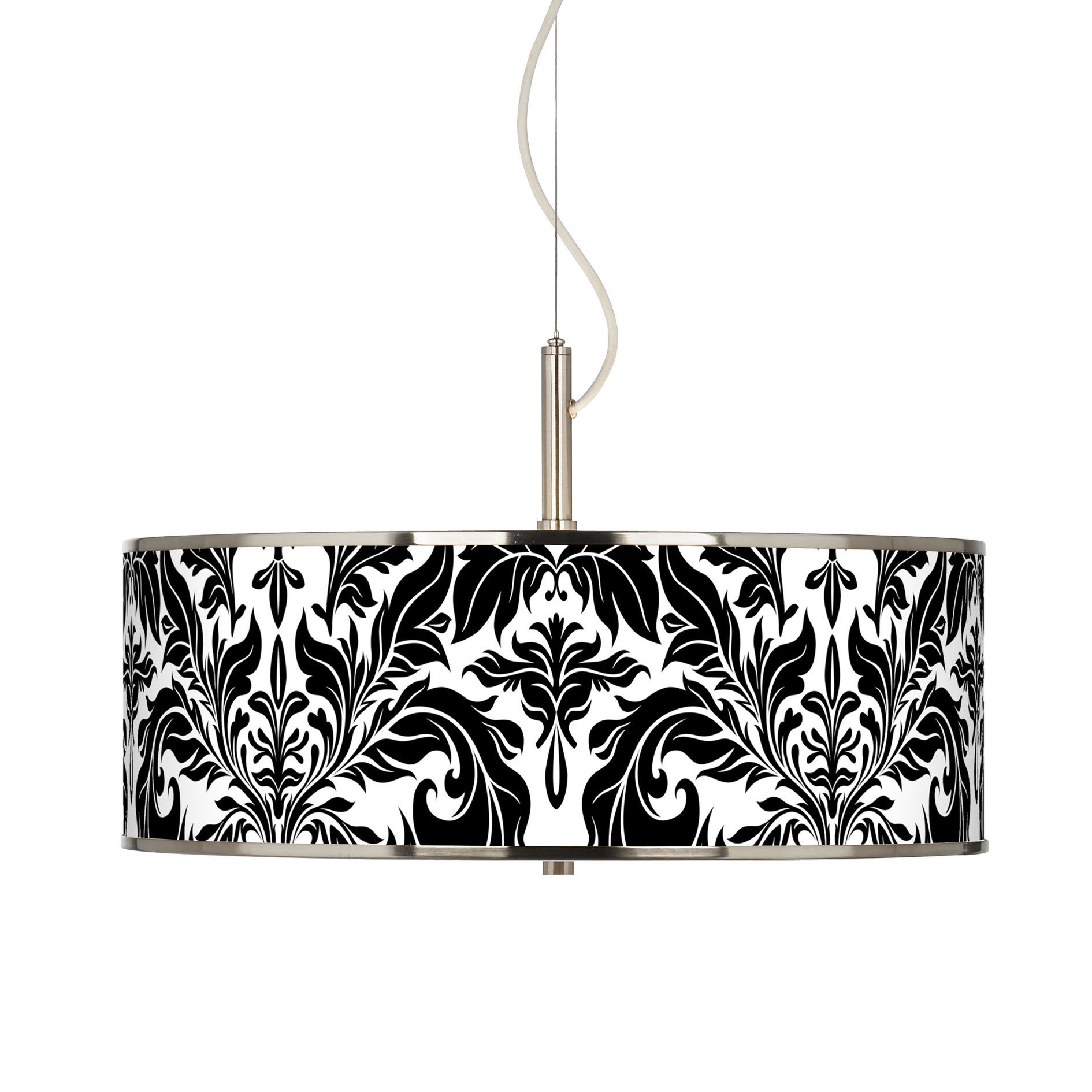 Black Tapestry Giclee Glow 20" Wide Pendant Light