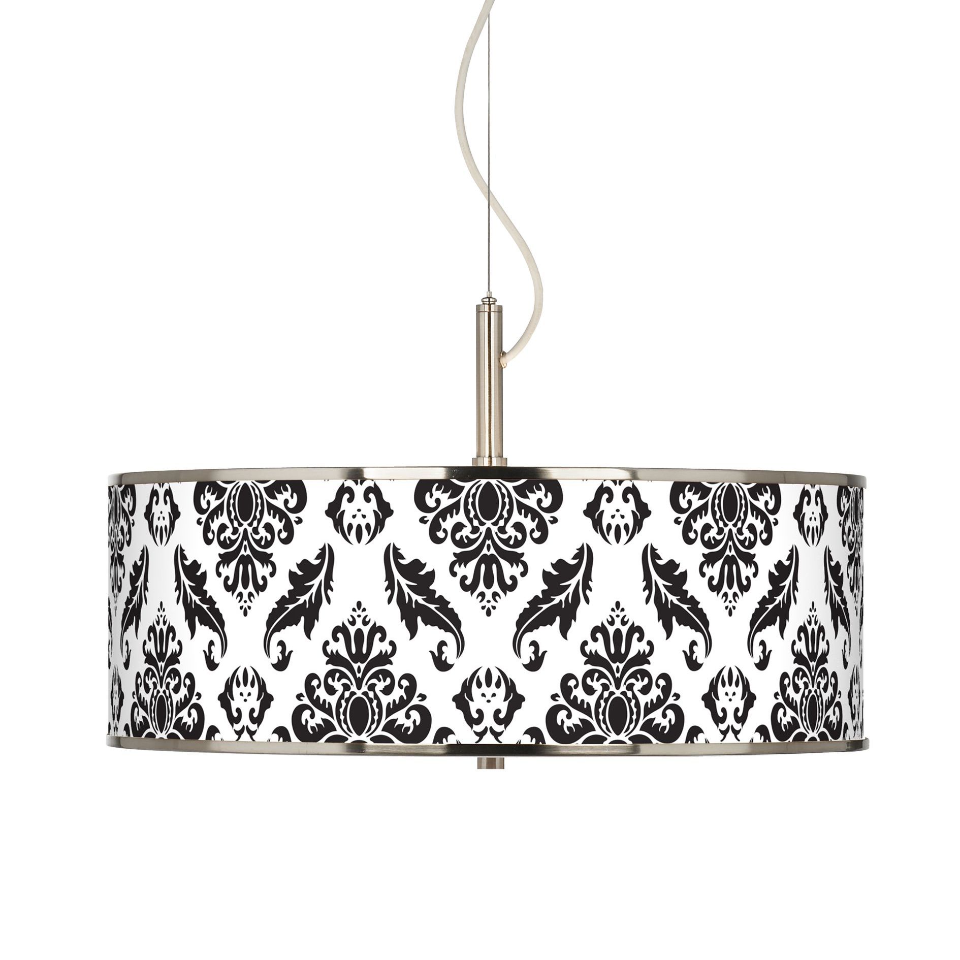Black Filigree Giclee Glow 20" Wide Pendant Light