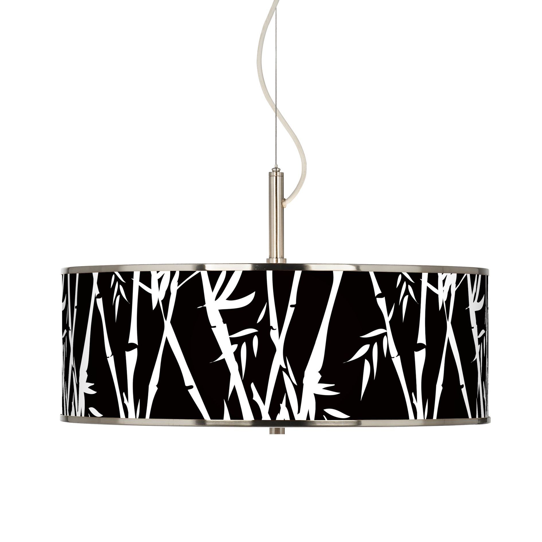 Night Bamboo Giclee Glow 20" Wide Pendant Light