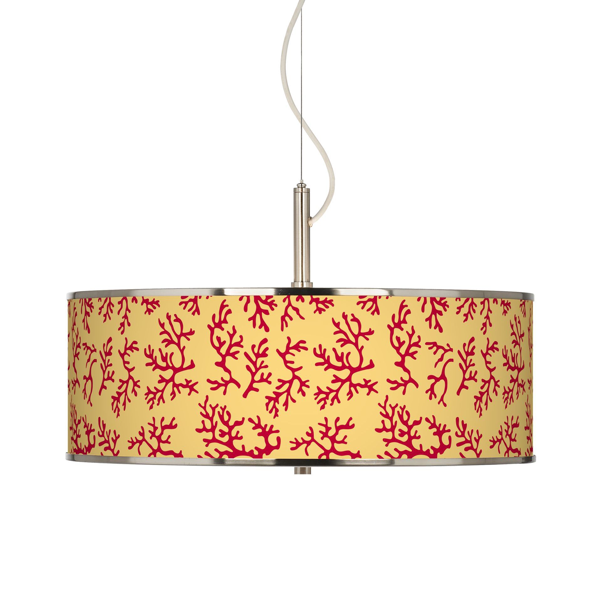Crimson Coral Giclee Glow 20" Wide Pendant Light