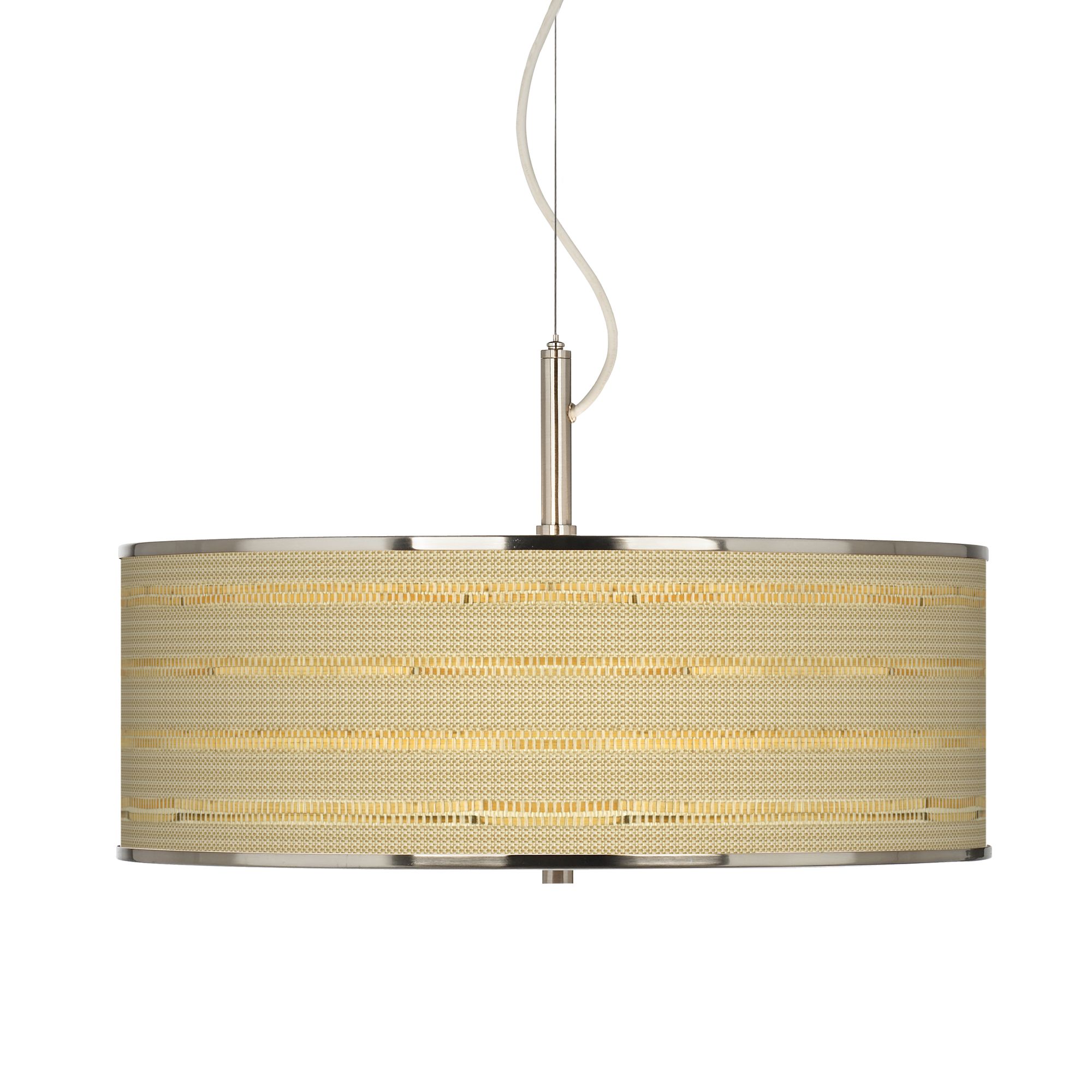 Woven Reed Giclee Glow 20" Wide Pendant Light