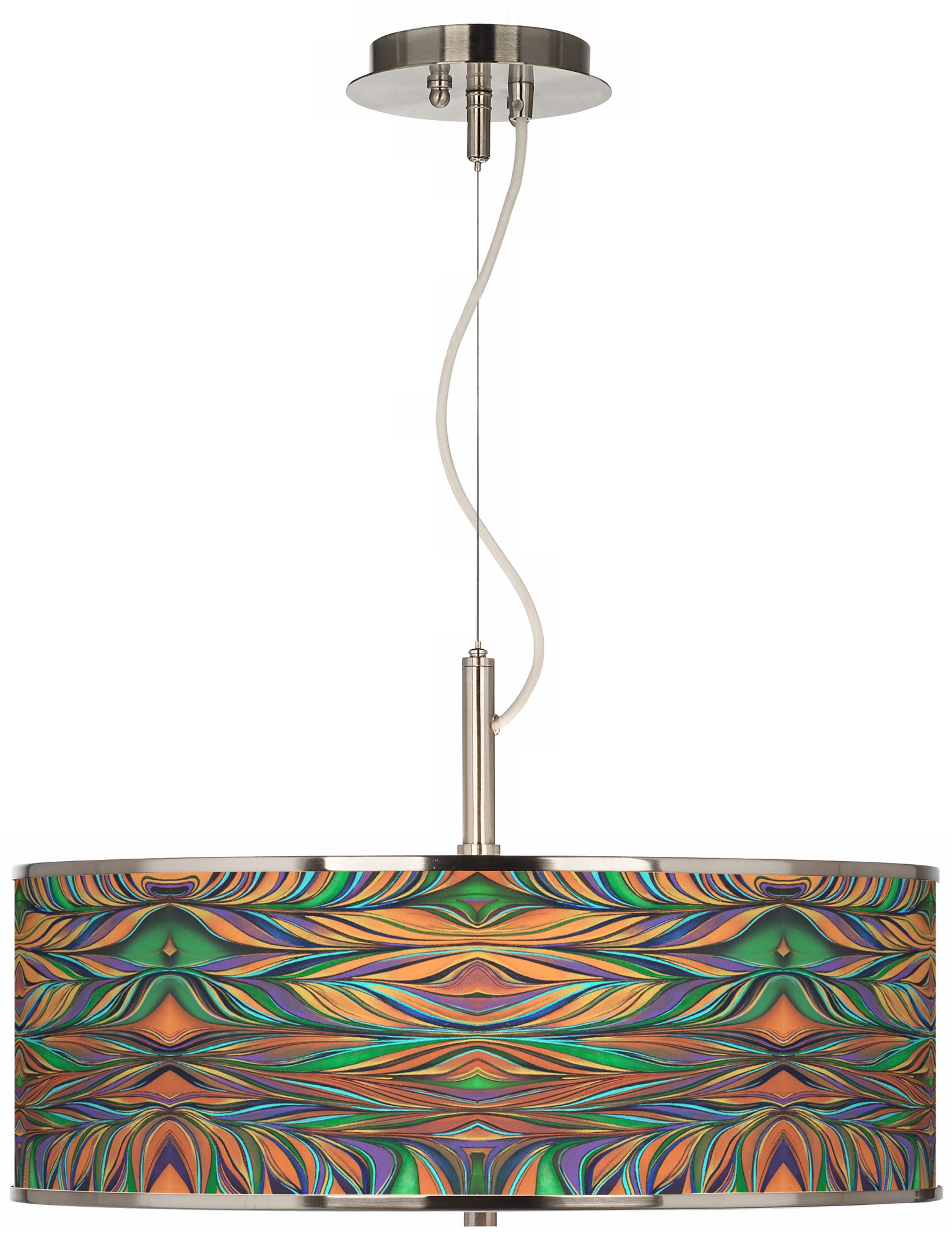 Exotic Peacock Giclee Glow 20" Wide Pendant Light