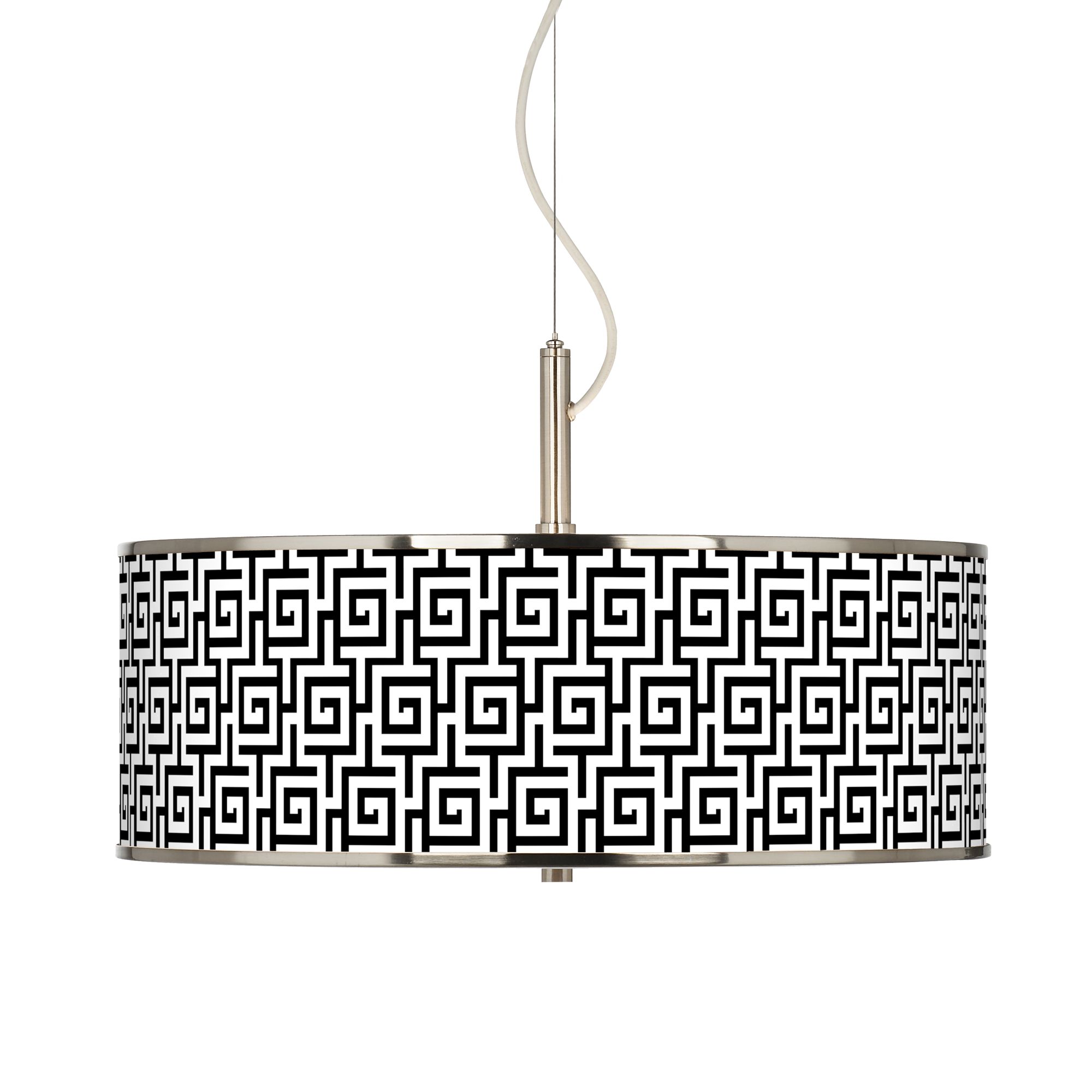 Greek Key Giclee Glow 20" Wide Pendant Light