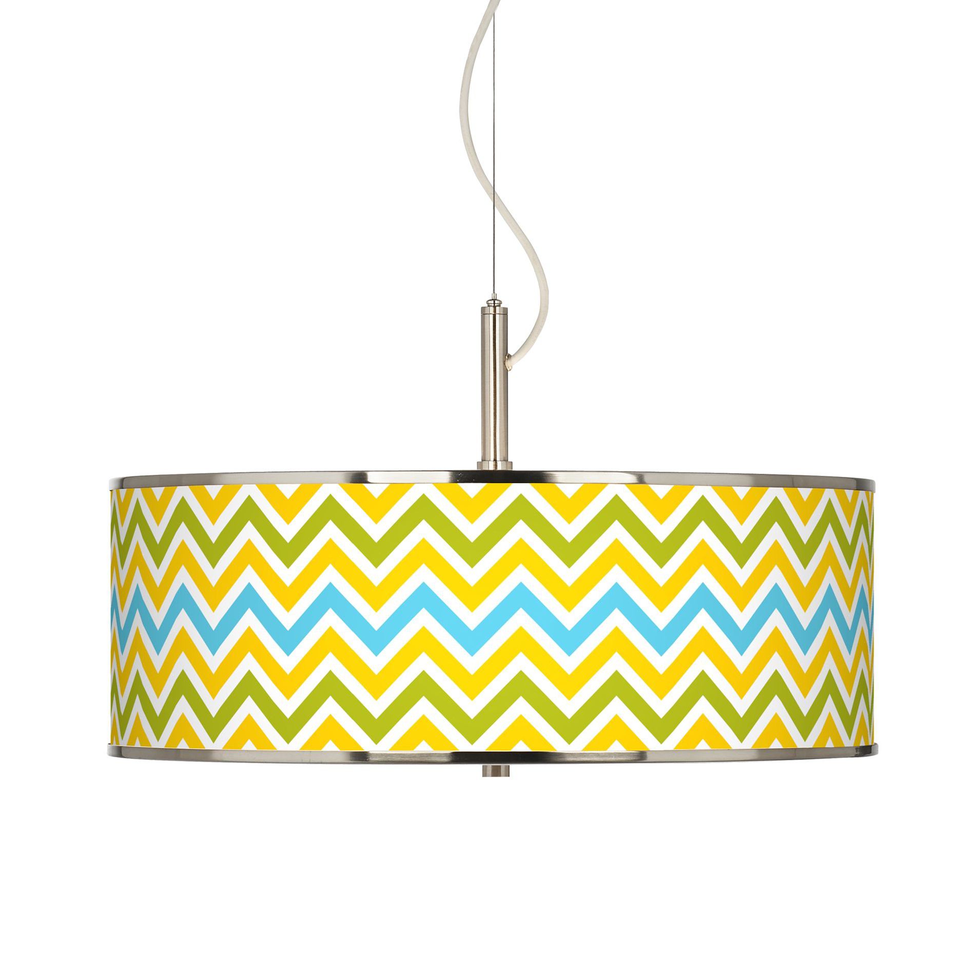 Citrus Zig Zag Giclee Glow 20" Wide Pendant Light
