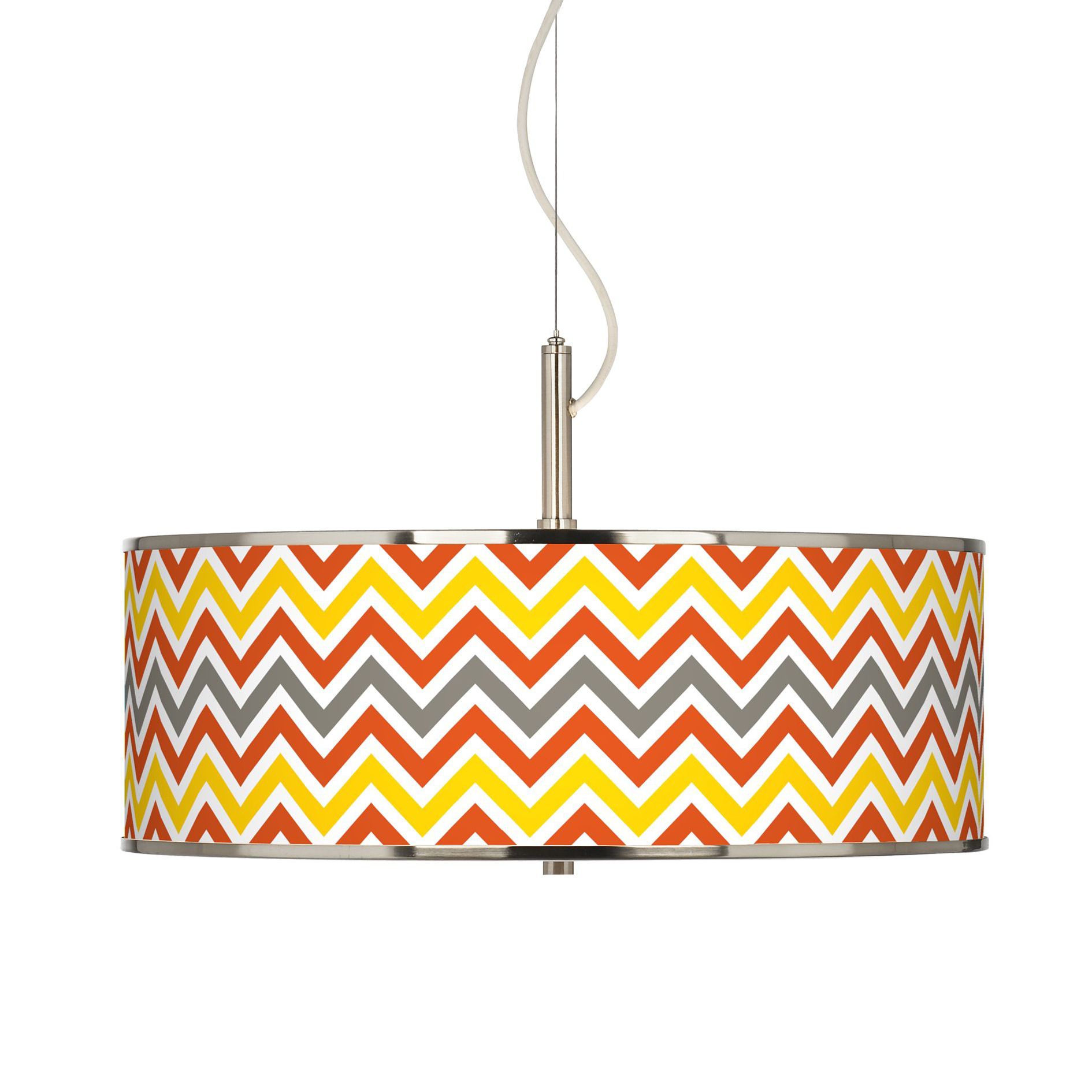 Flame Zig Zag Giclee Glow 20" Wide Pendant Light