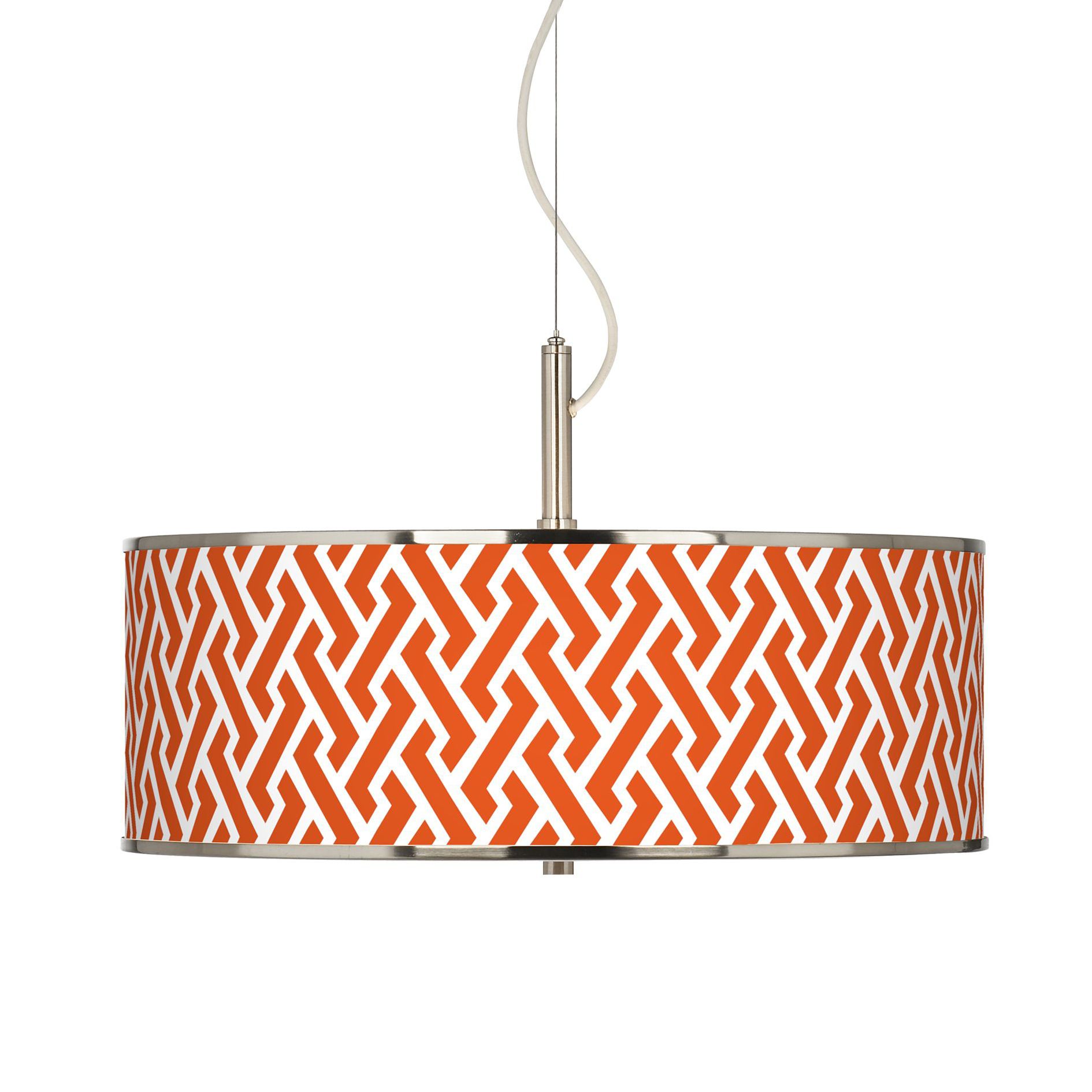 Red Brick Weave Giclee Glow 20" Wide Pendant Light
