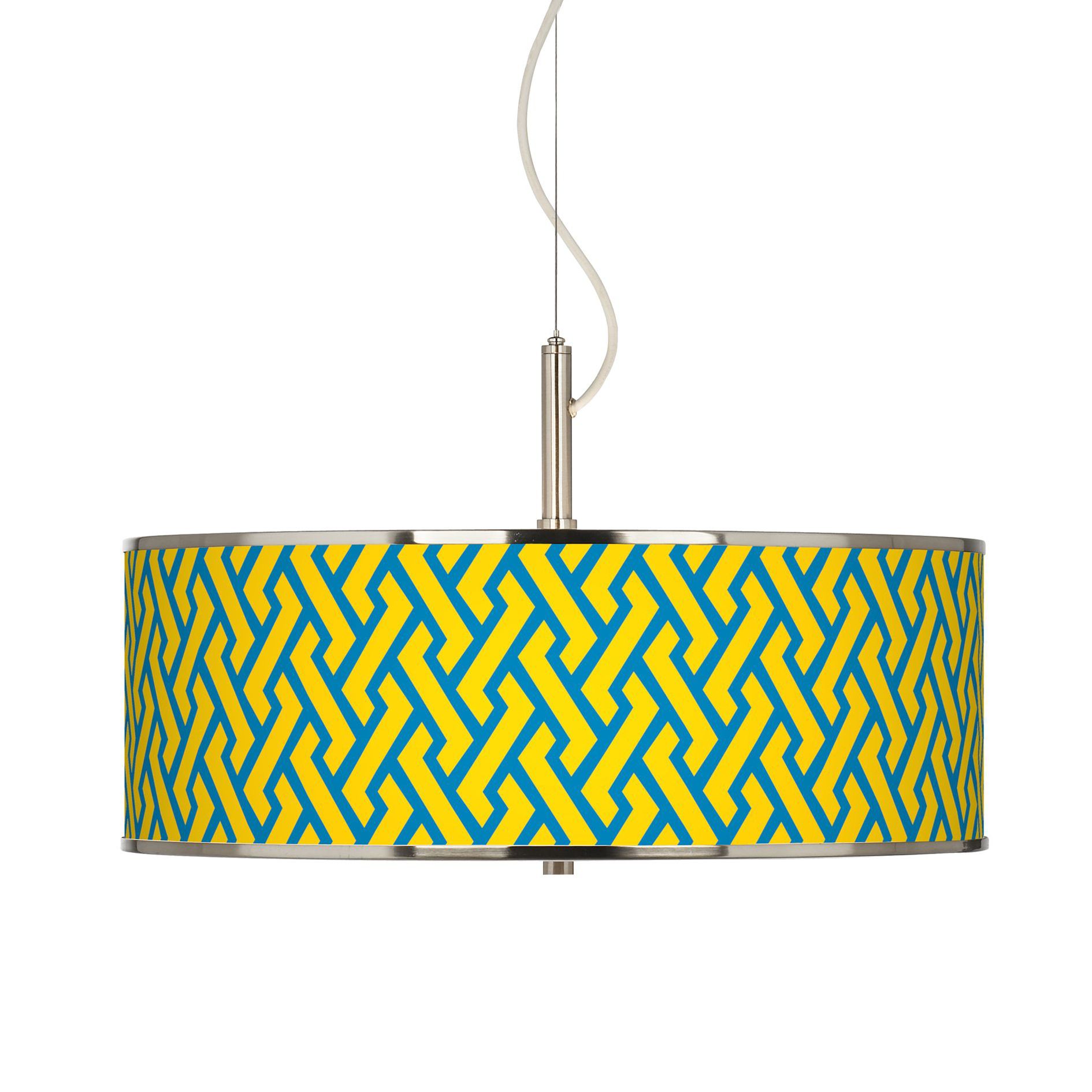 Yellow Brick Weave Giclee Glow 20" Wide Pendant Light