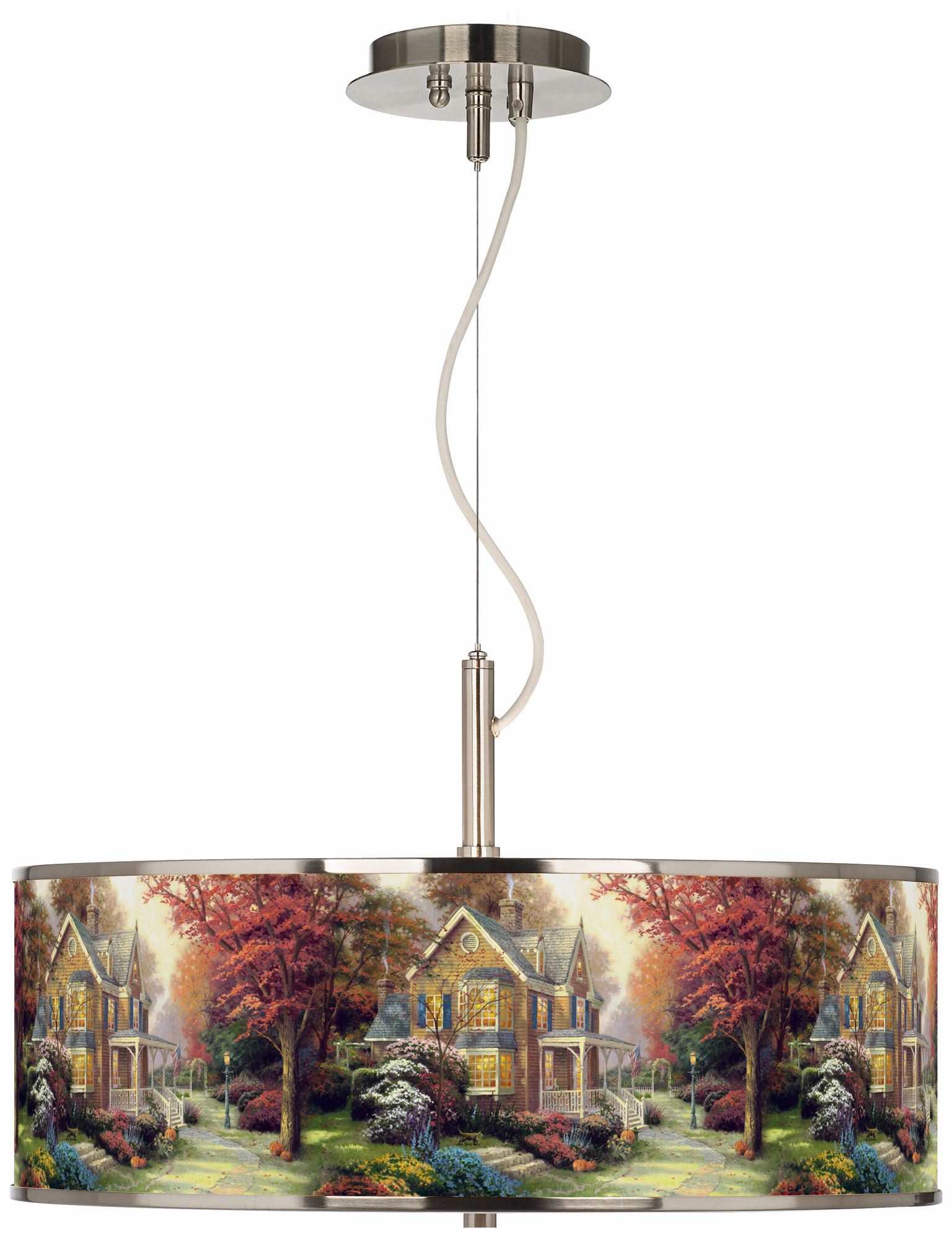 Thomas Kinkade Victorian Autumn 20" Wide Pendant Light