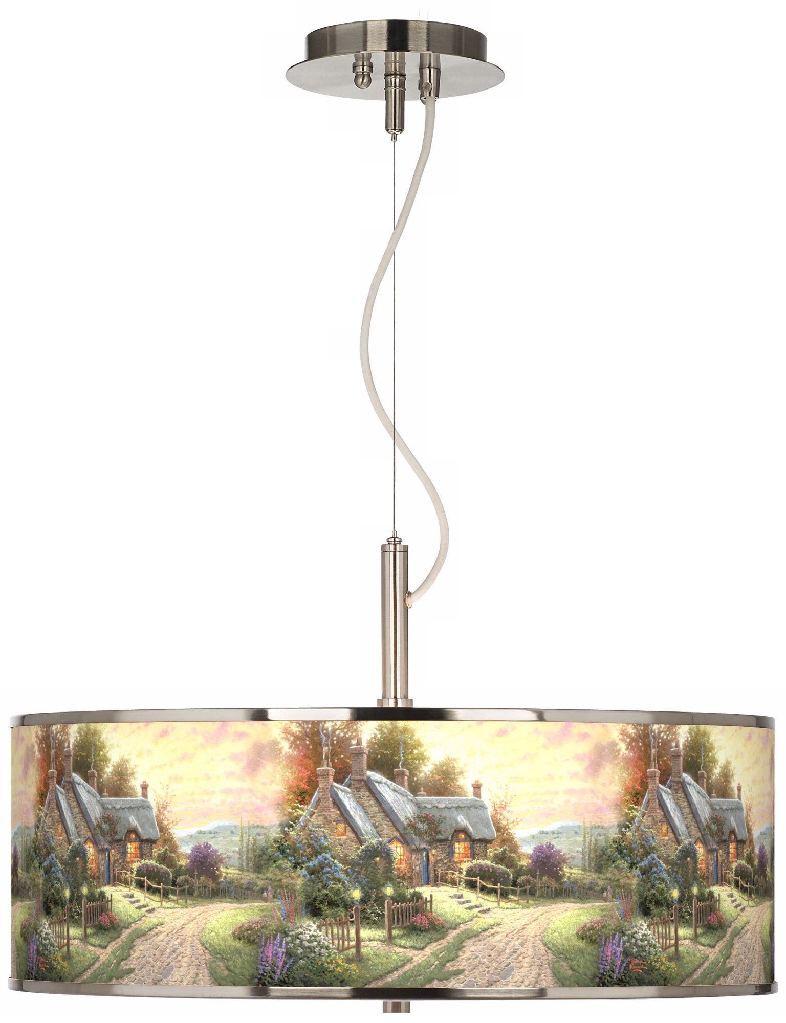 Thomas Kinkade A Peaceful Time Giclee 20" Pendant Light 