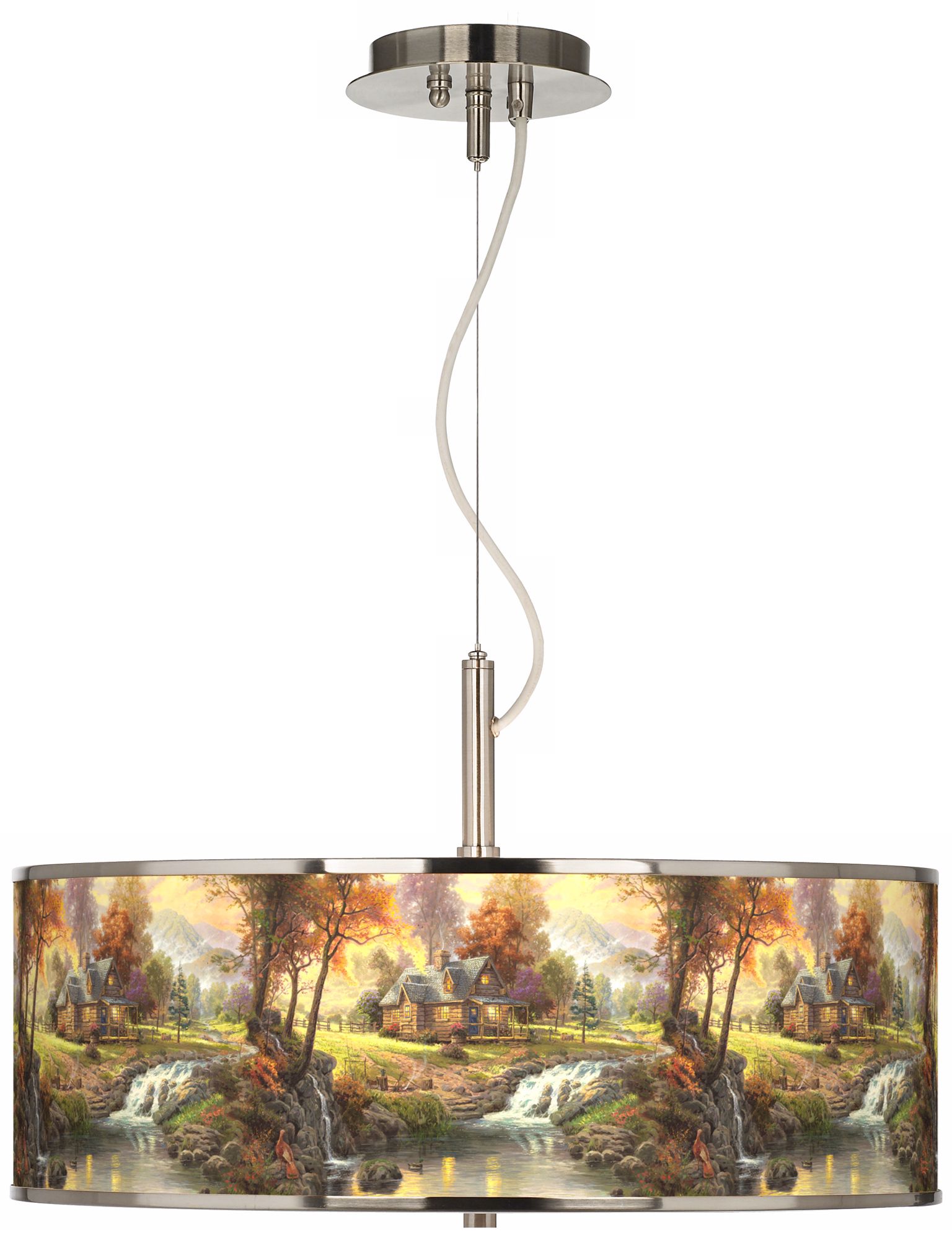 Thomas Kinkade Mountain Retreat 20" Wide Pendant Light