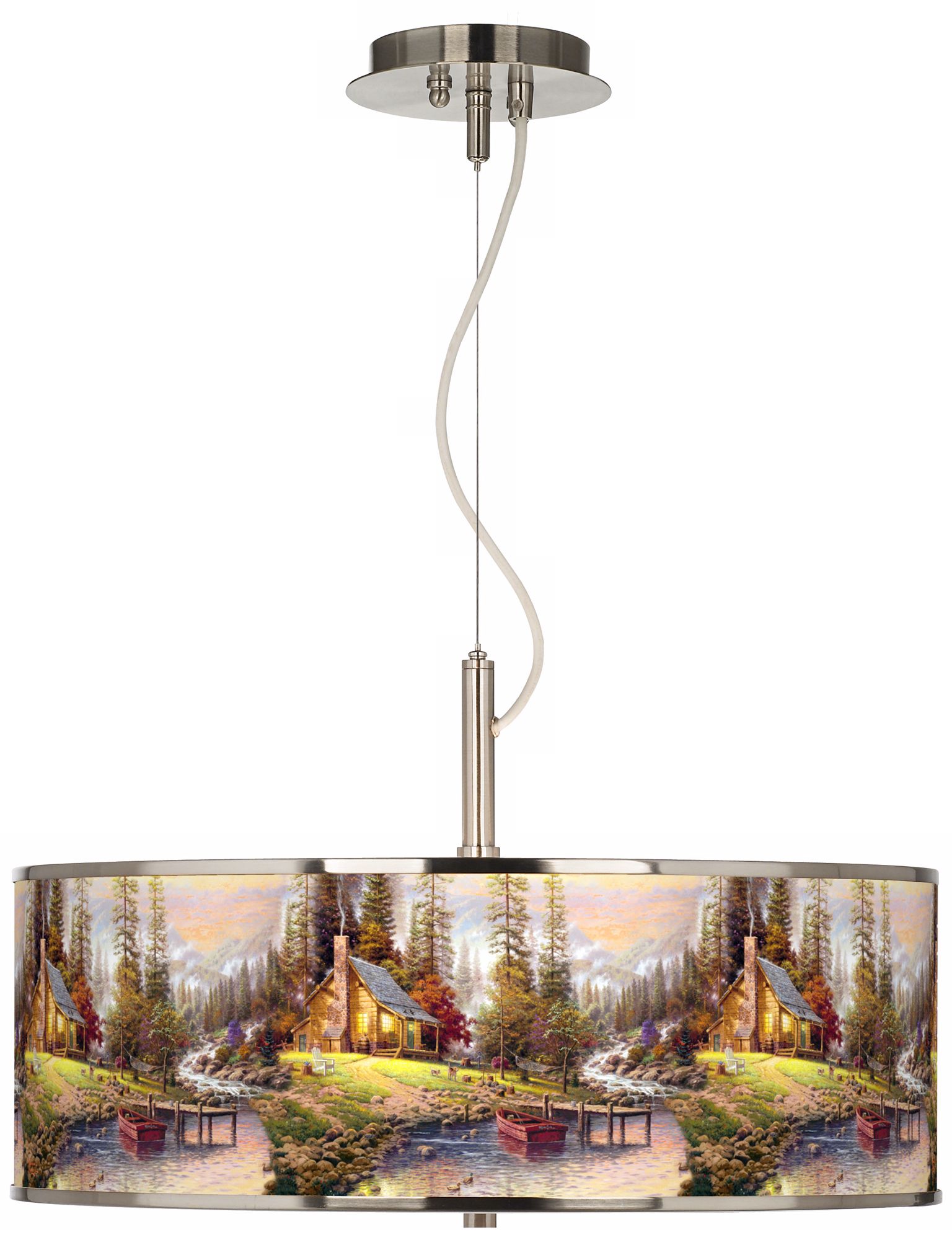 Thomas Kinkade A Peaceful Retreat 20" Pendant Light