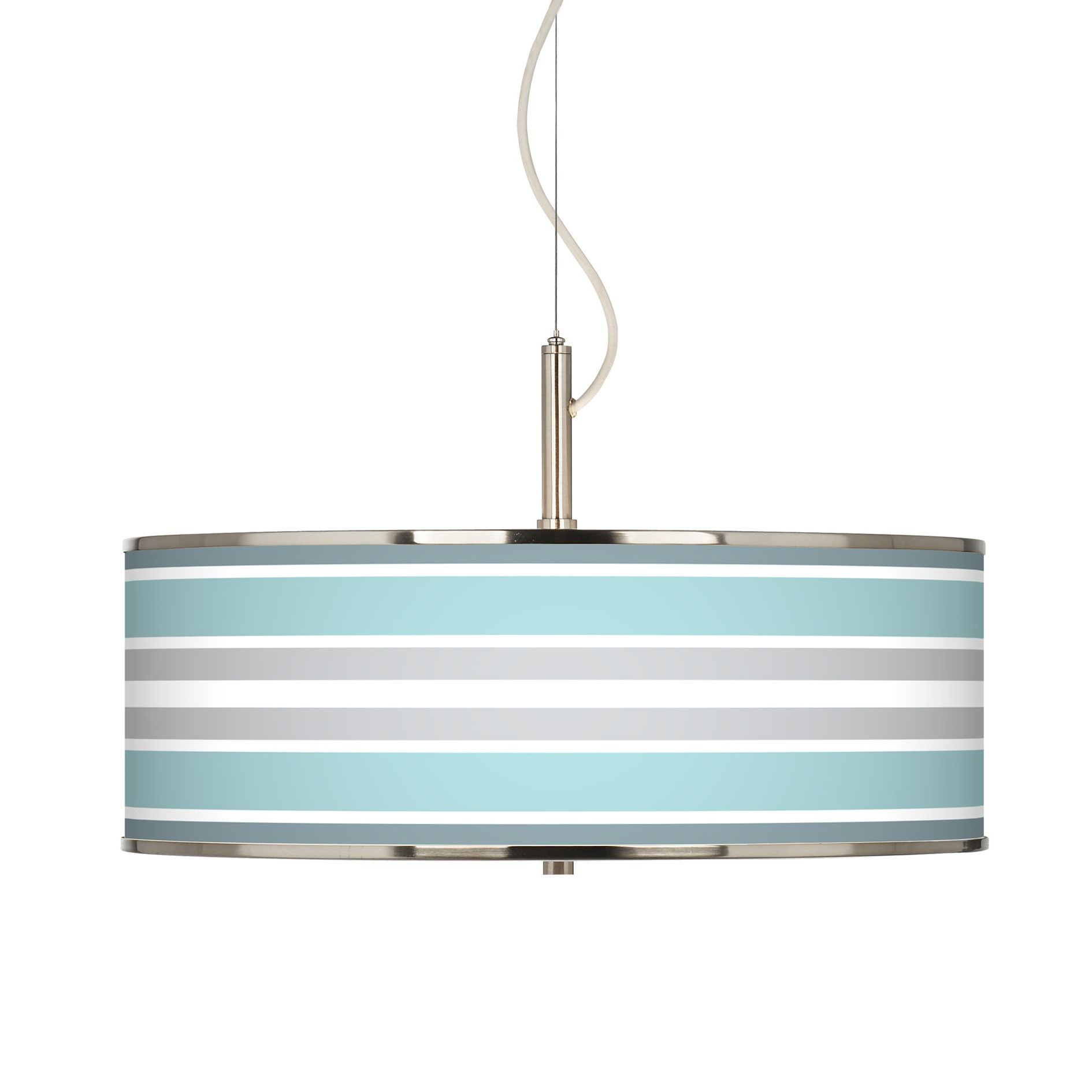 Multi Color Stripes Giclee Glow 20" Wide Pendant Light