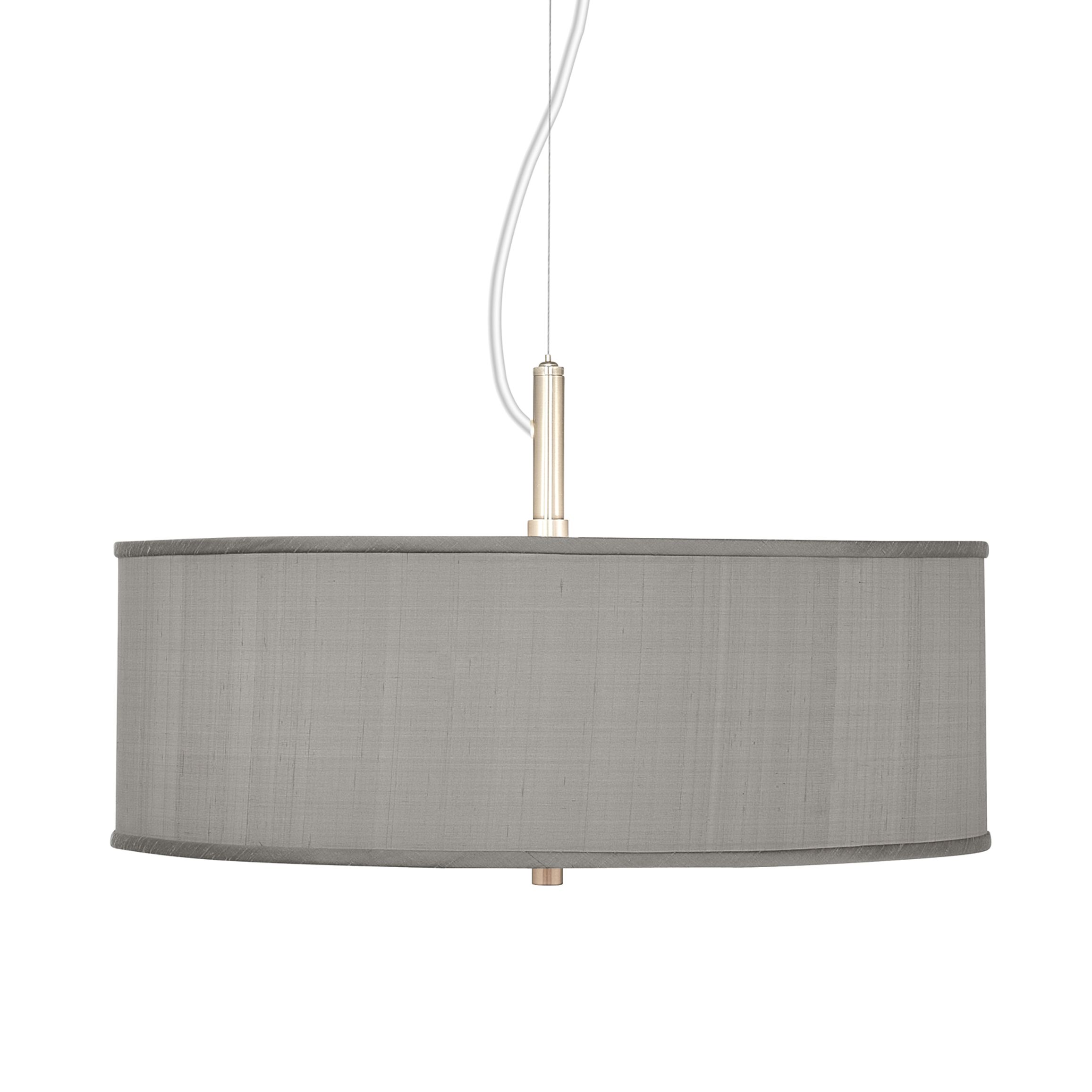 Gray Textured Silk 20" Wide Pendant Chandelier