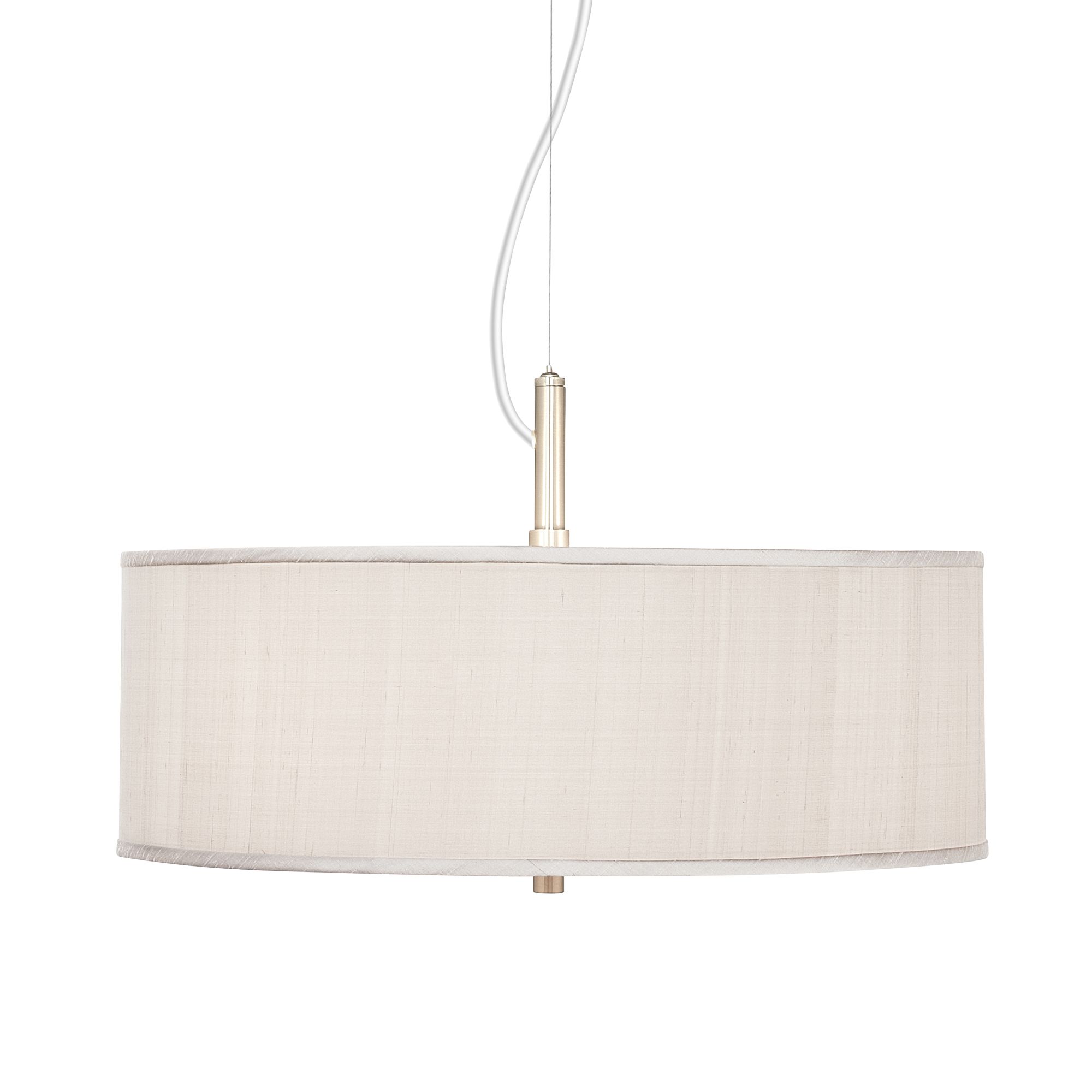 Cream Textured Silk 20" Wide Pendant Chandelier
