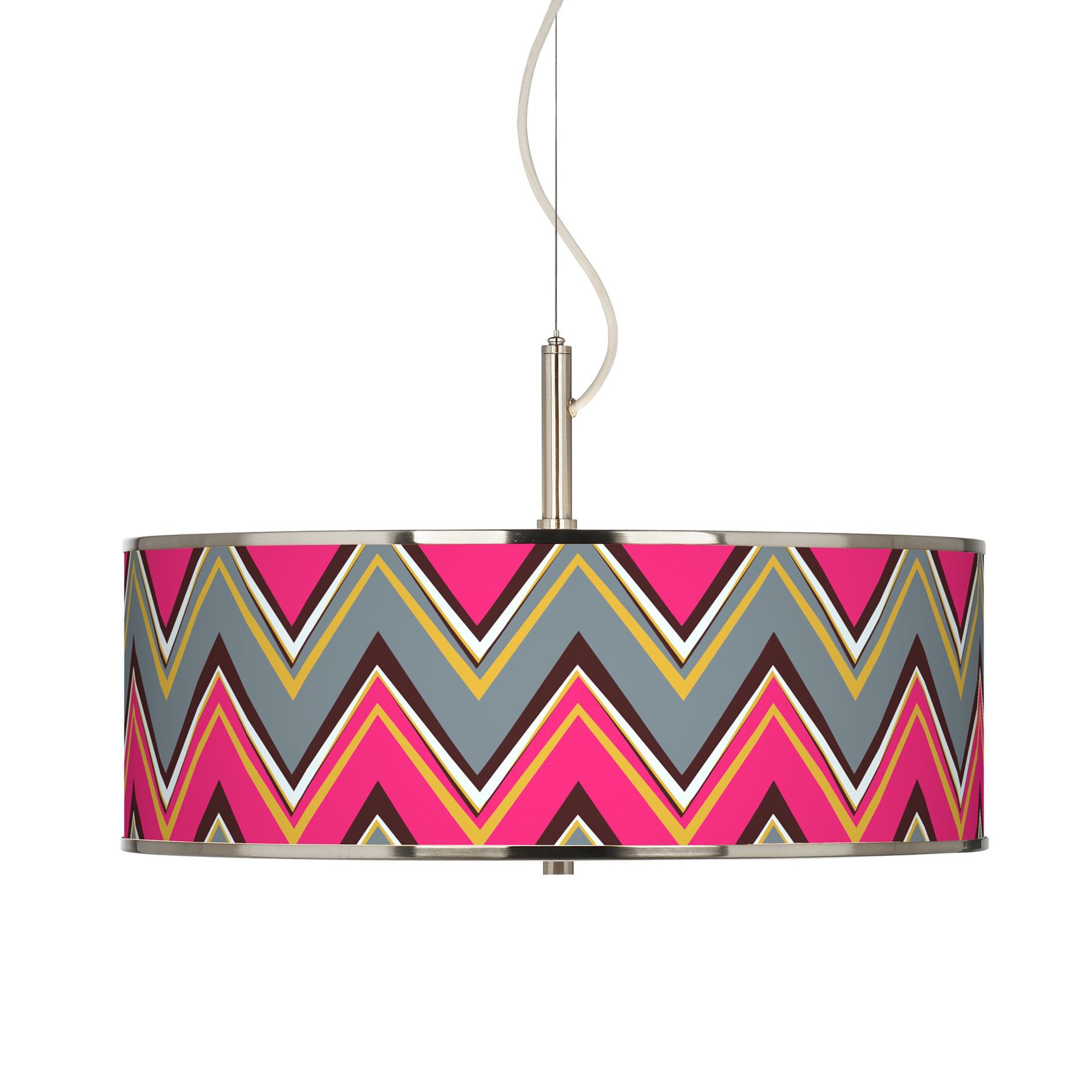 Stacy Garcia Chevron Pride Pink Giclee Glow 20"W Pendant