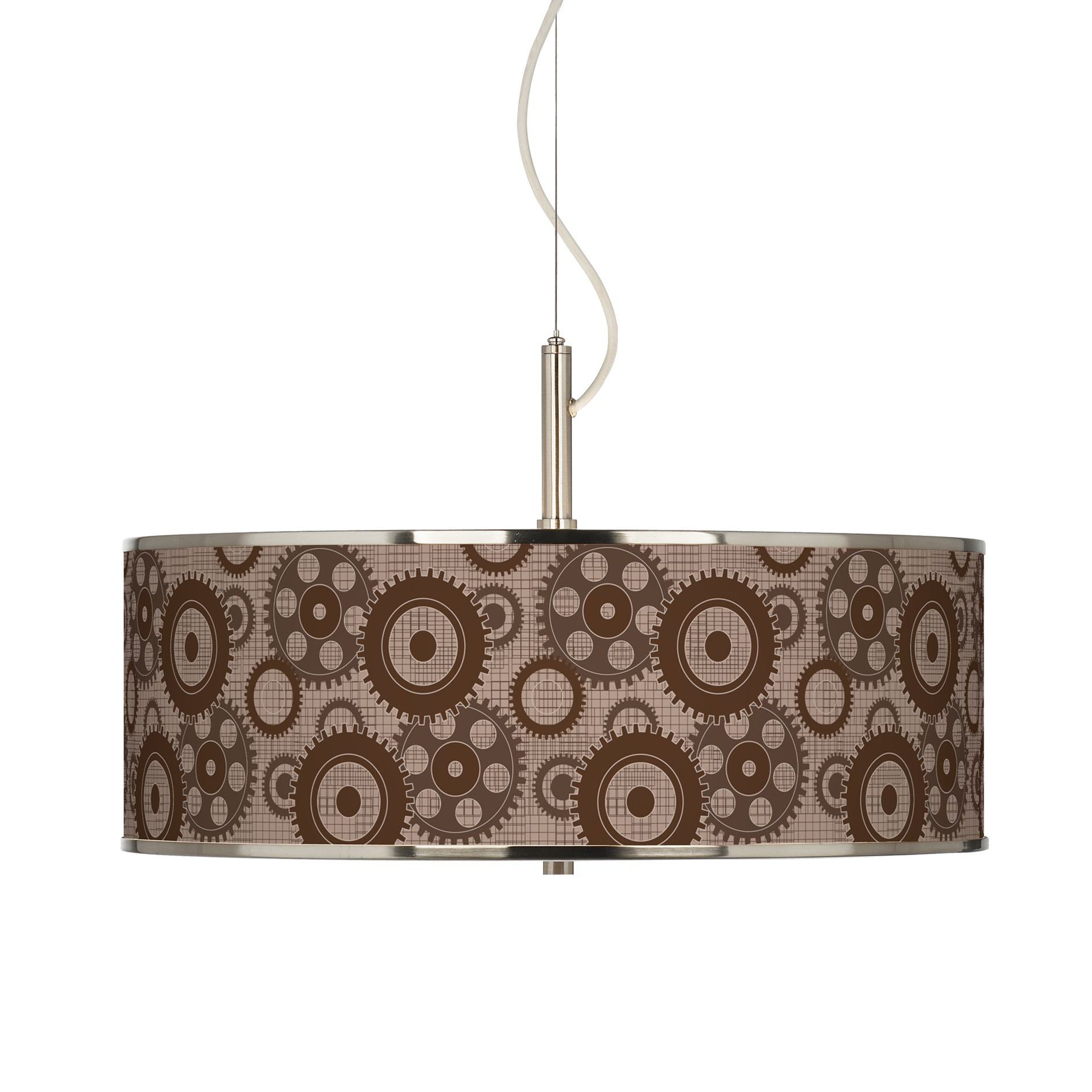 Industrial Gears Giclee Glow 20" Wide Pendant Light