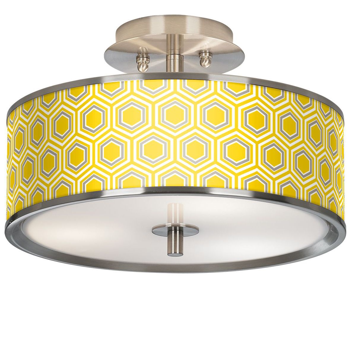 Honeycomb Giclee Glow 14" Wide Ceiling Light