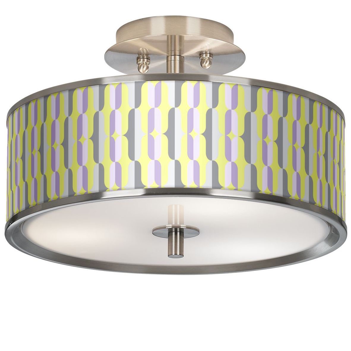 Side By Side Giclee Glow 14" Wide Ceiling Light