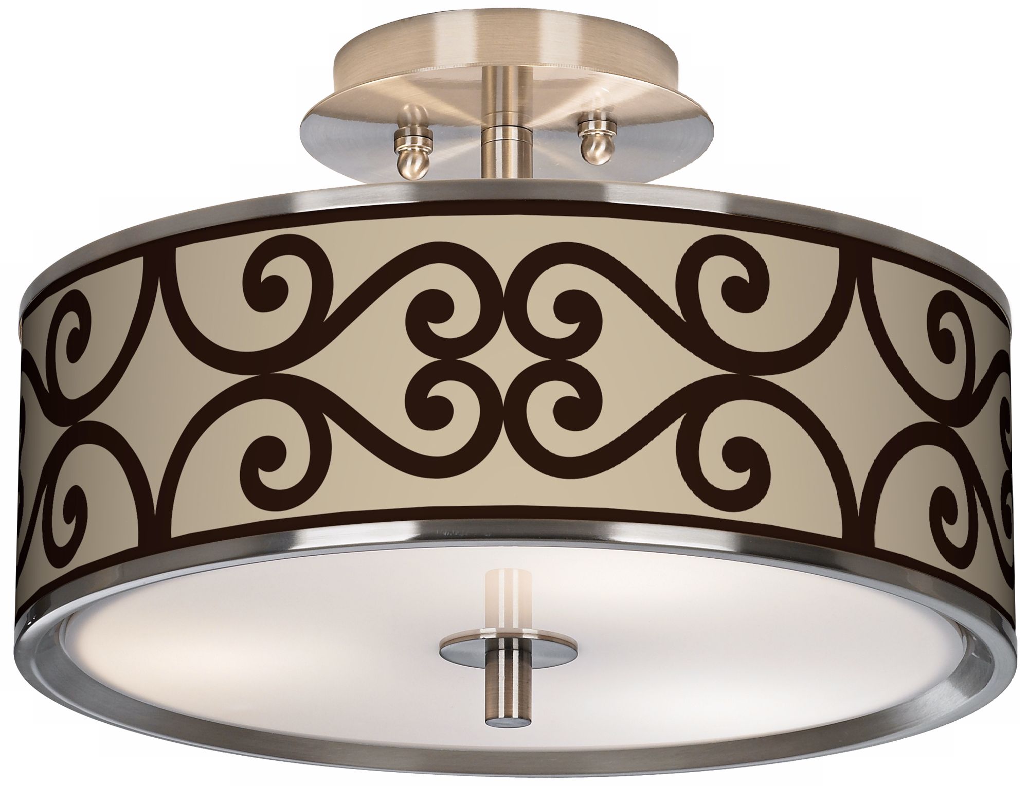 Cambria Scroll Giclee Glow 14" Wide Ceiling Light