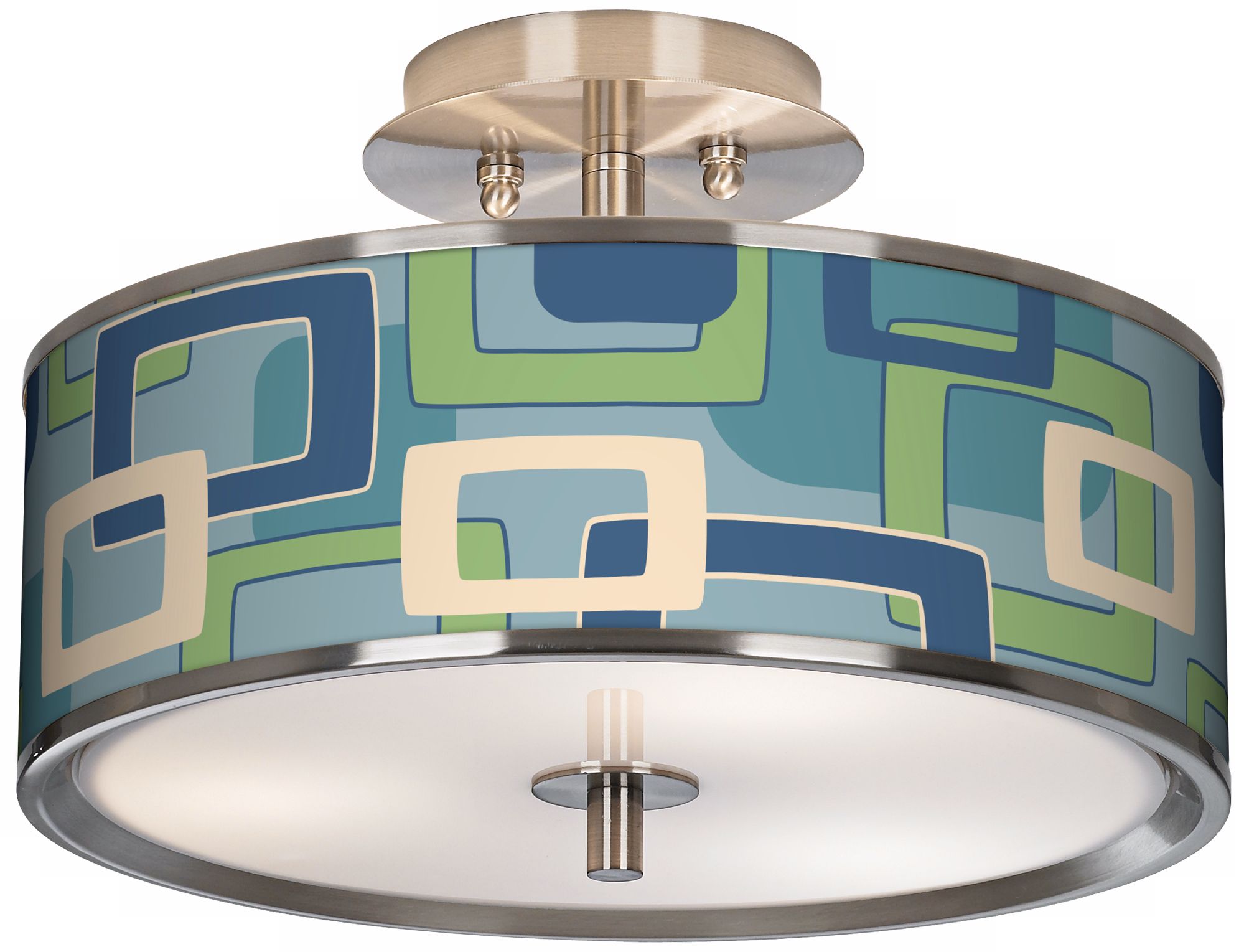 Retro Rectangles Giclee Glow 14" Wide Ceiling Light