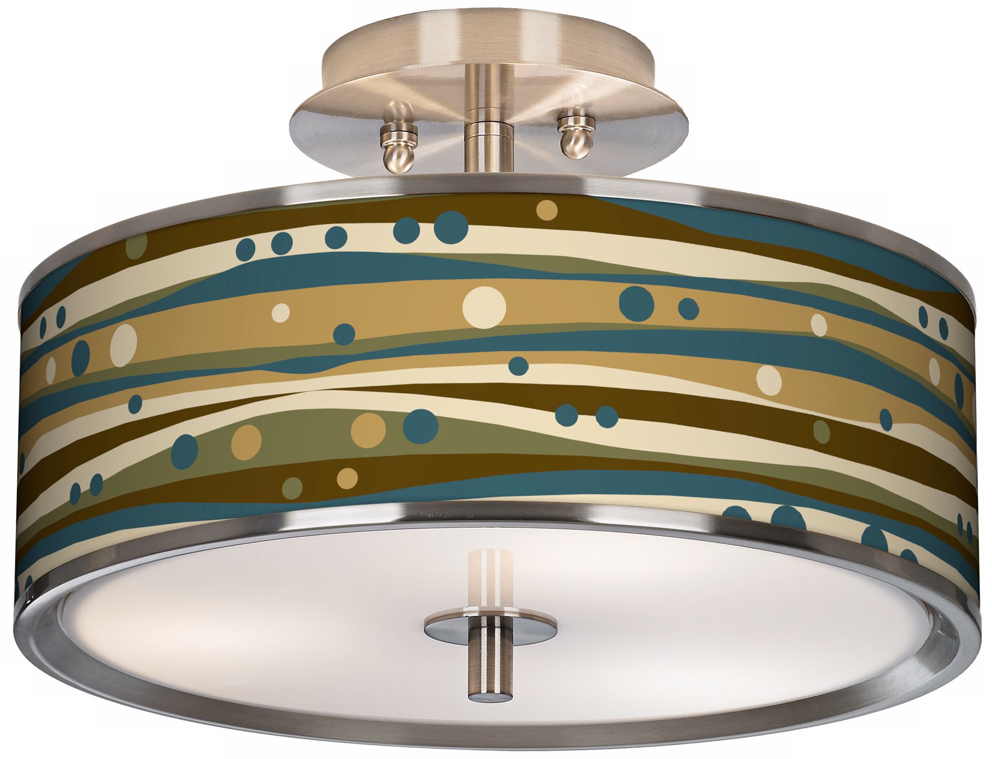Dots and Waves Giclee Glow 14" Wide Ceiling Light
