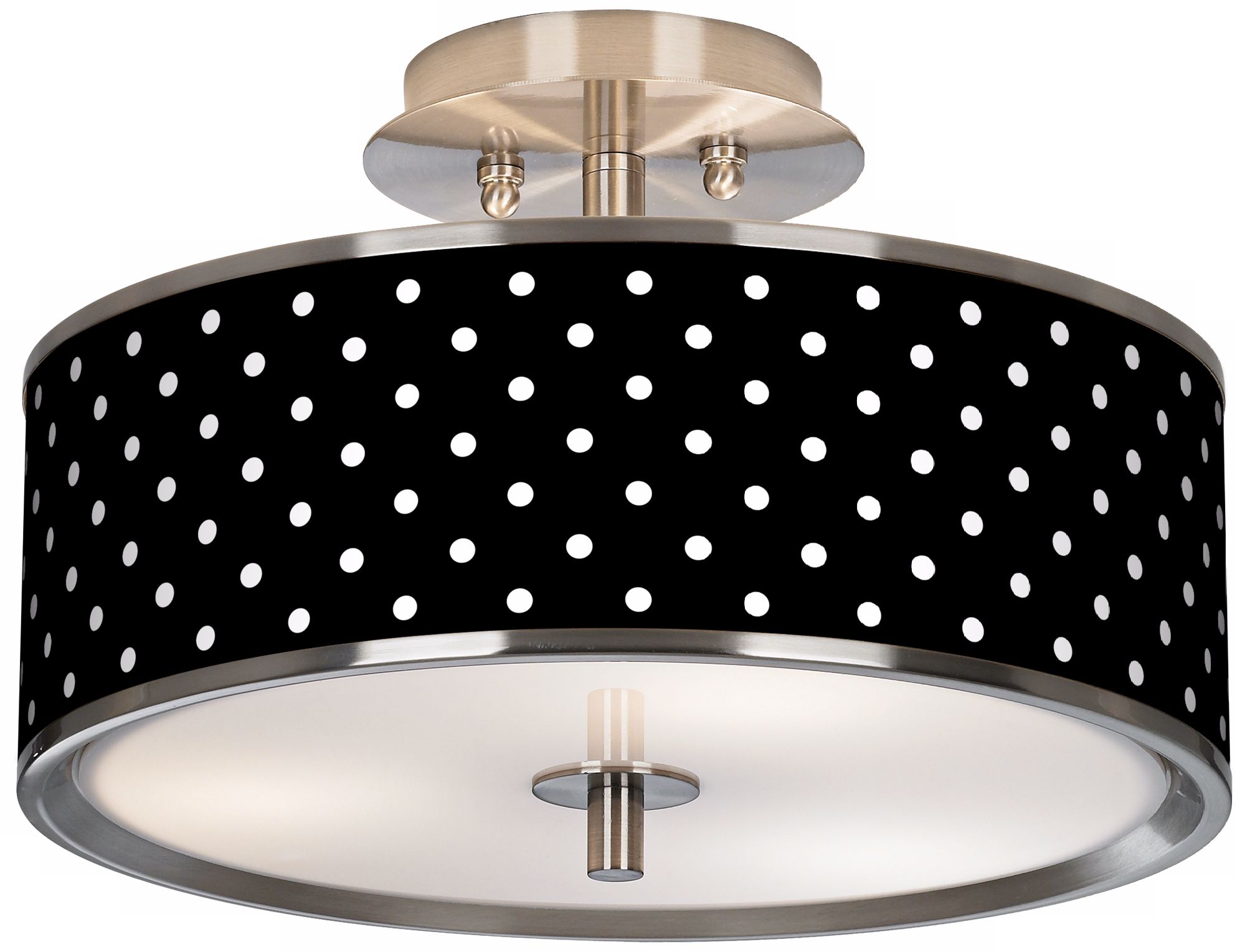 Mini Dots Black Giclee Glow 14" Wide Ceiling Light