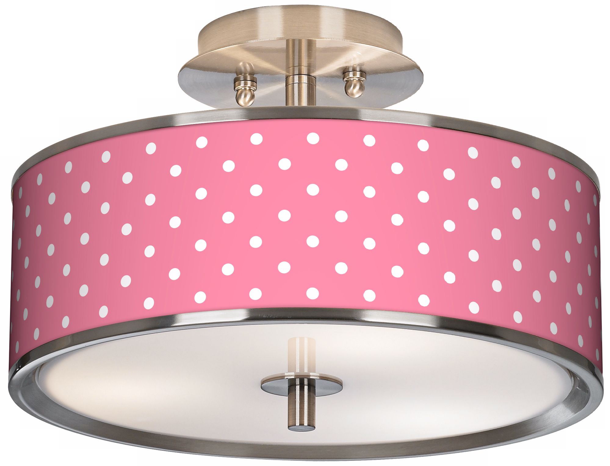 Mini Dots Pink Giclee Glow 14" Wide Ceiling Light