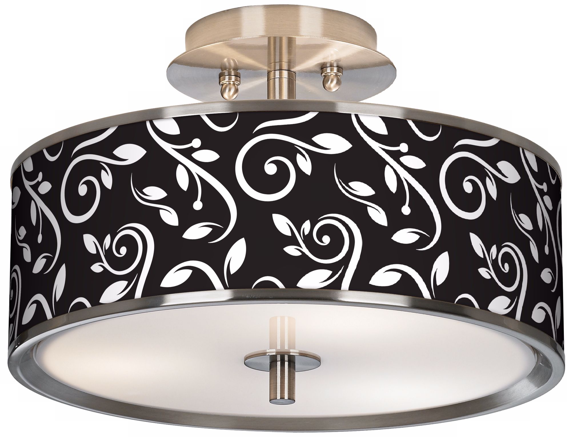 Swirling Vines Giclee Glow 14" Wide Ceiling Light