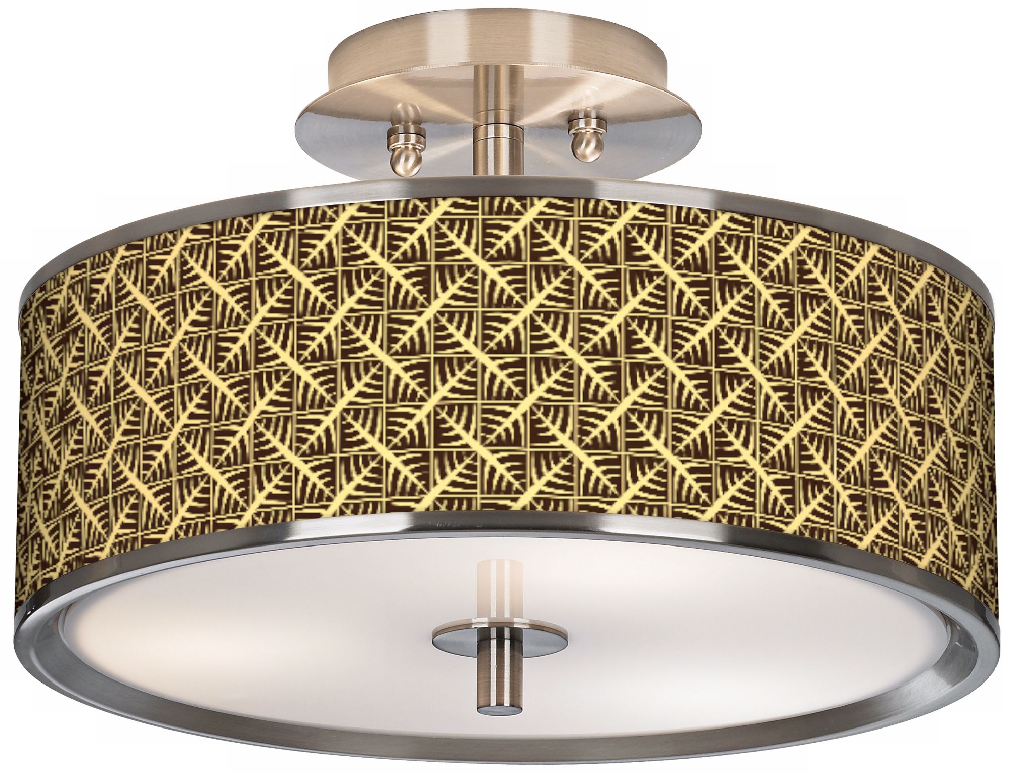 Tan Wailia Giclee Glow 14" Wide Ceiling Light
