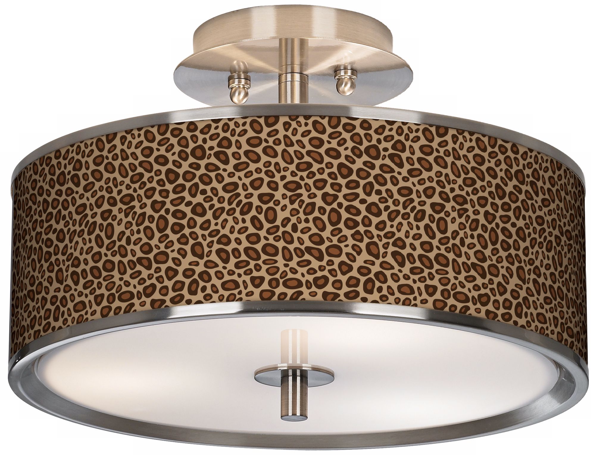 Safari Leopard Giclee Glow 14" Wide Ceiling Light