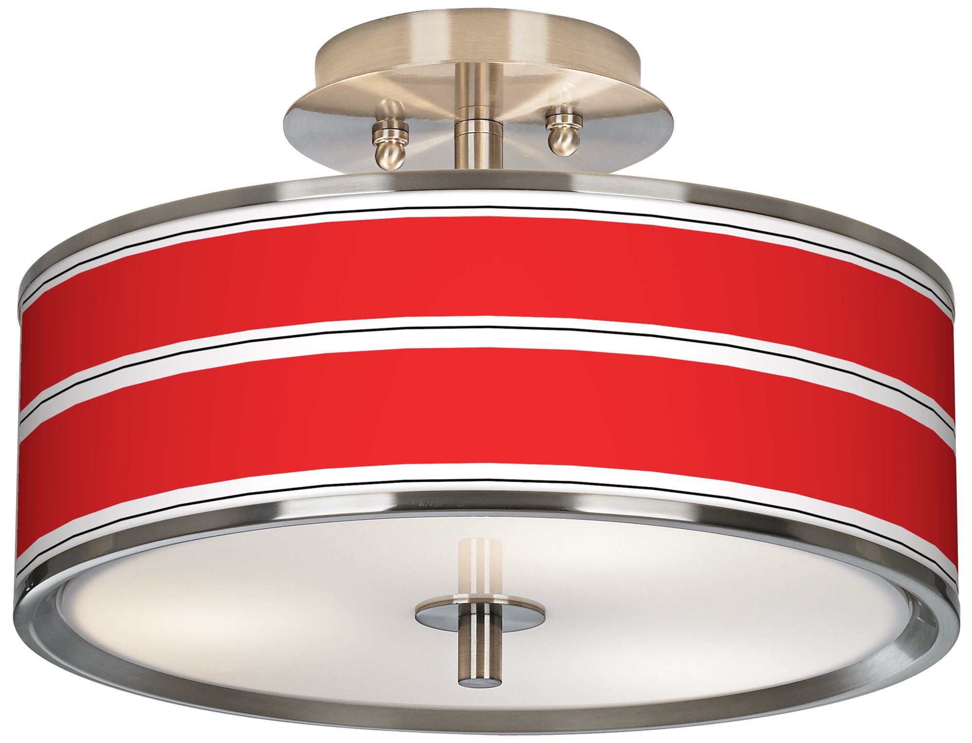 Red Stripes Giclee Glow 14" Wide Ceiling Light
