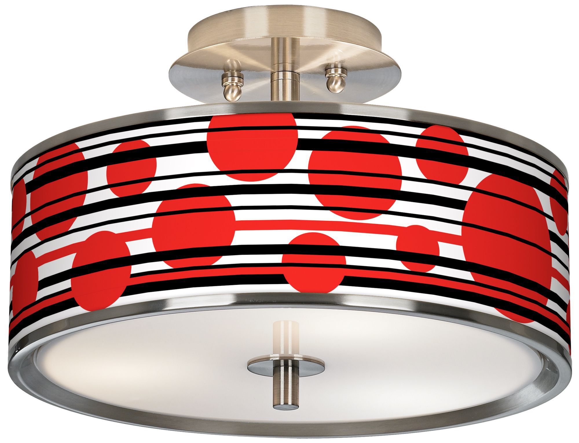 Red Balls Giclee Glow 14" Wide Ceiling Light