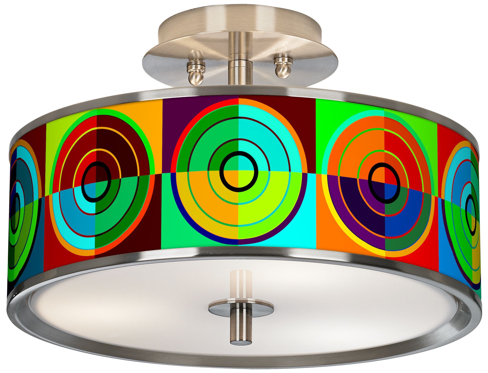 Circle Parade Giclee Glow 14" Wide Ceiling Light