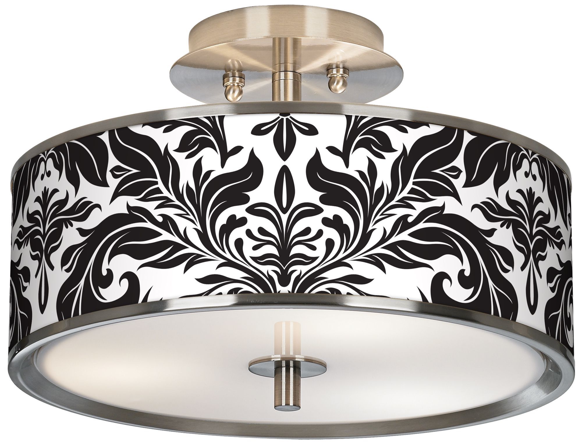 Black Tapestry Giclee Glow 14" Wide Ceiling Light