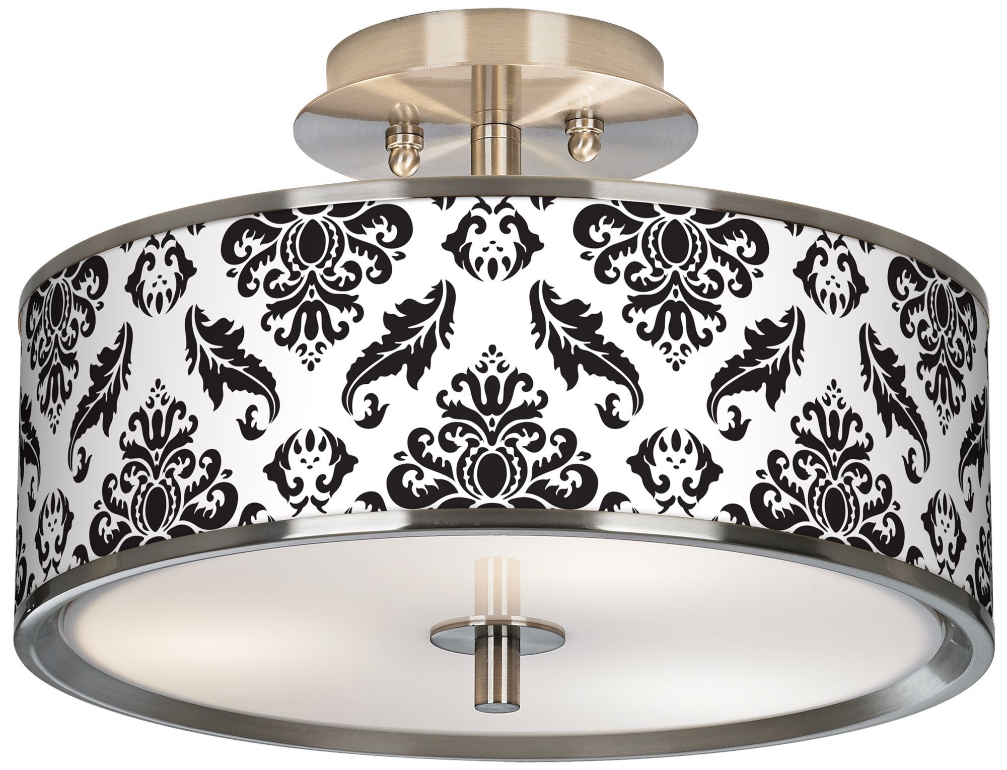 Black Filigree Giclee Glow 14" Wide Ceiling Light