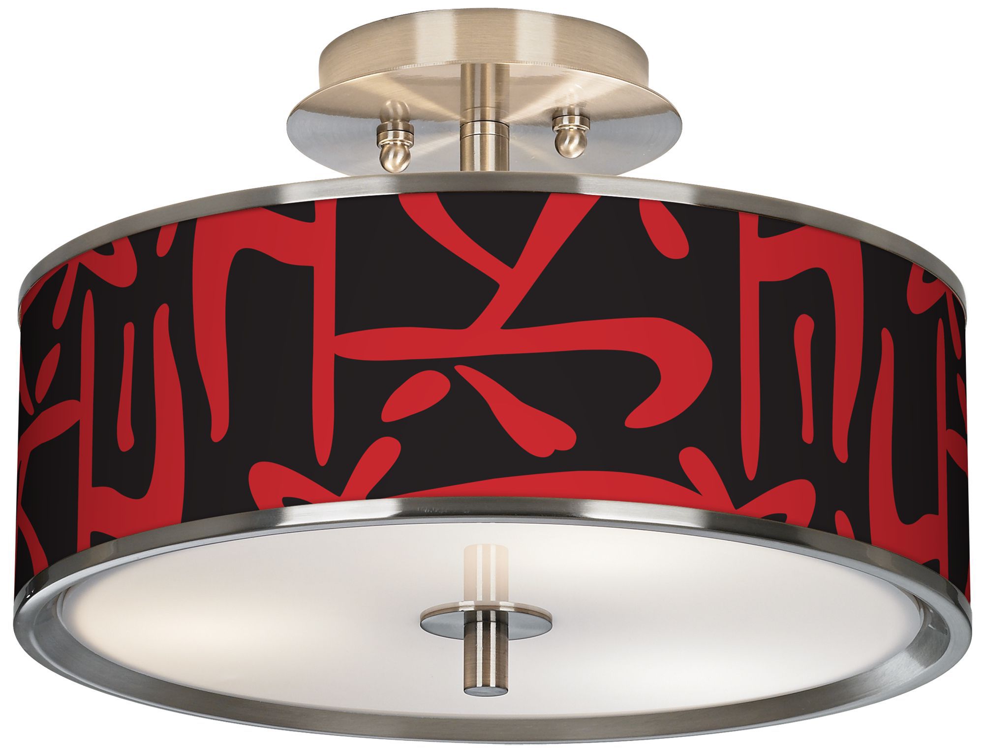 Asian Flair Giclee Glow 14" Wide Ceiling Light