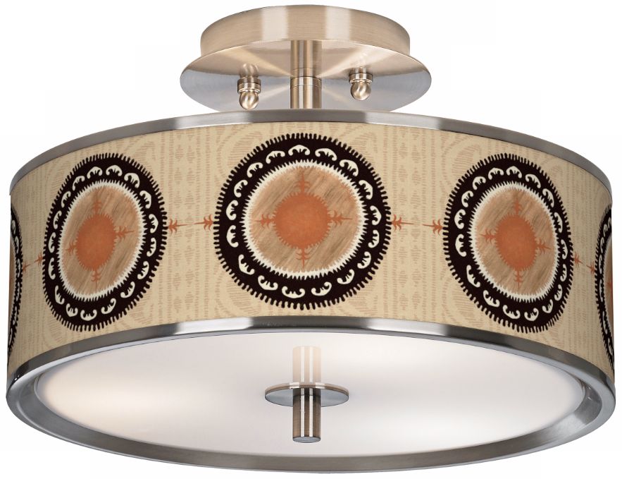 Travelers Compass Giclee Glow 14" Wide Ceiling Light