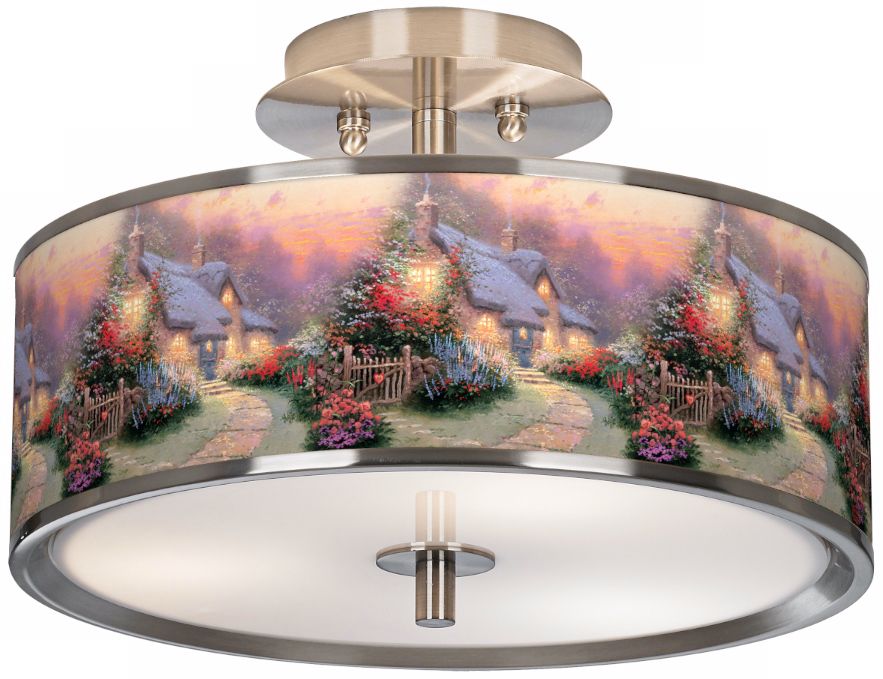 Thomas Kinkade Glory of Evening 14" Giclee Ceiling Light