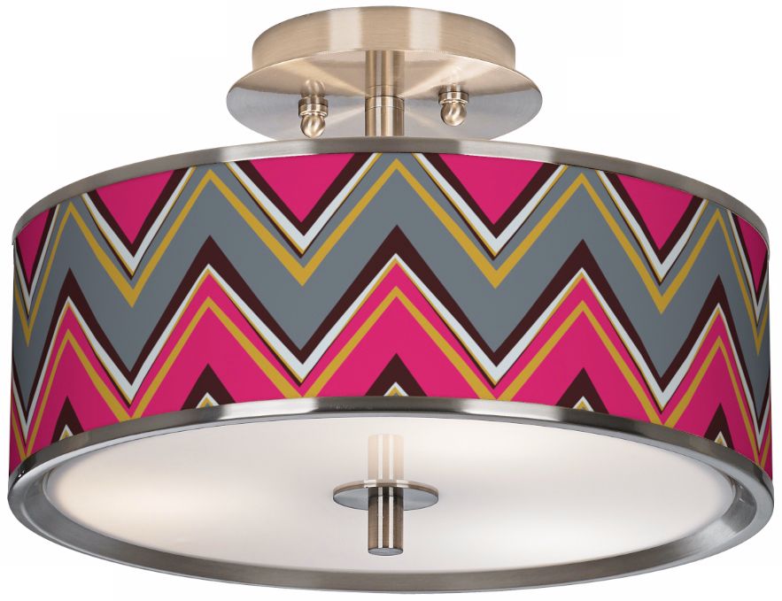 Stacy Garcia Chevron Pride Pink 14" Wide Ceiling Light
