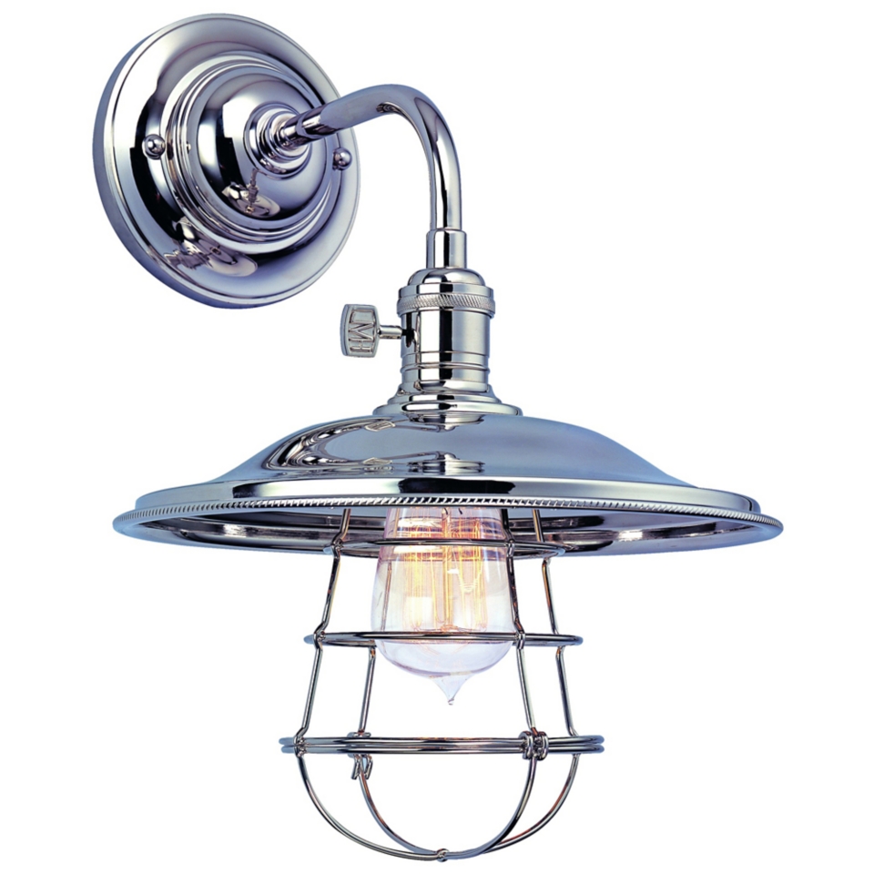 Heirloom Wire Cage Polished Nickel Wall Sconce   #T6461