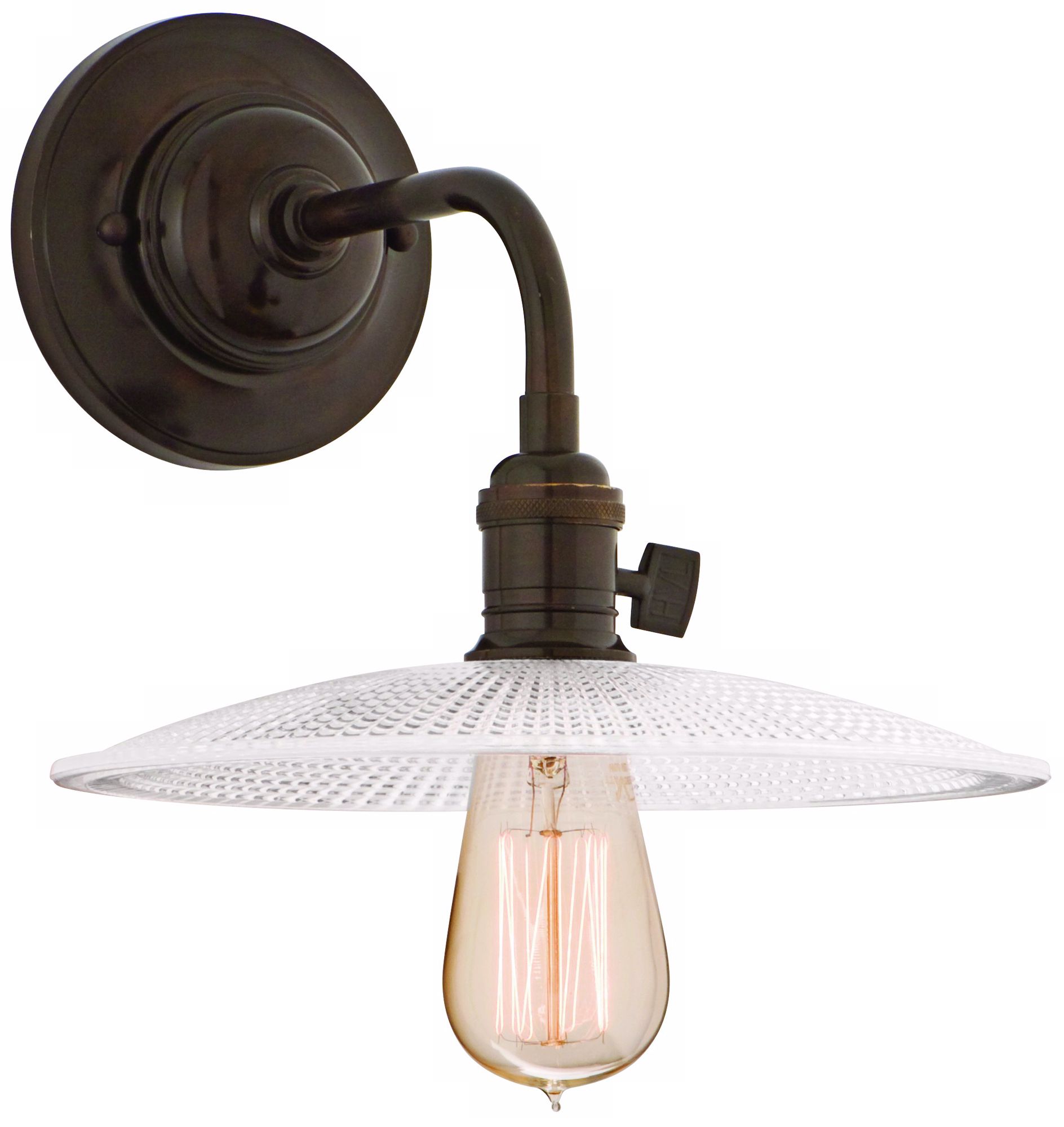 Heirloom Old Bronze Textured Glass Wall Sconce