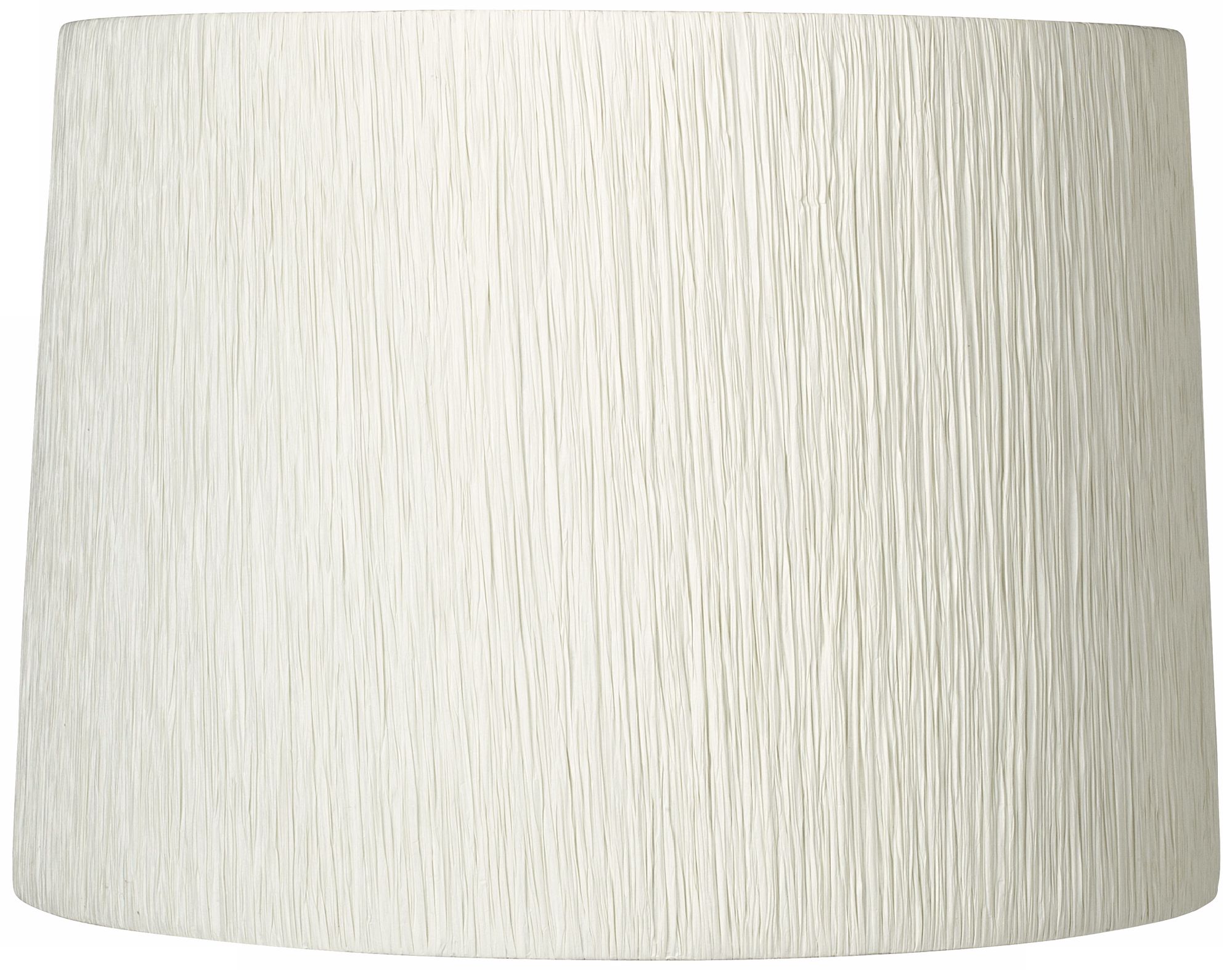 Off White Paper Crinkle Drum Shade 13x14x10 Spider T6524